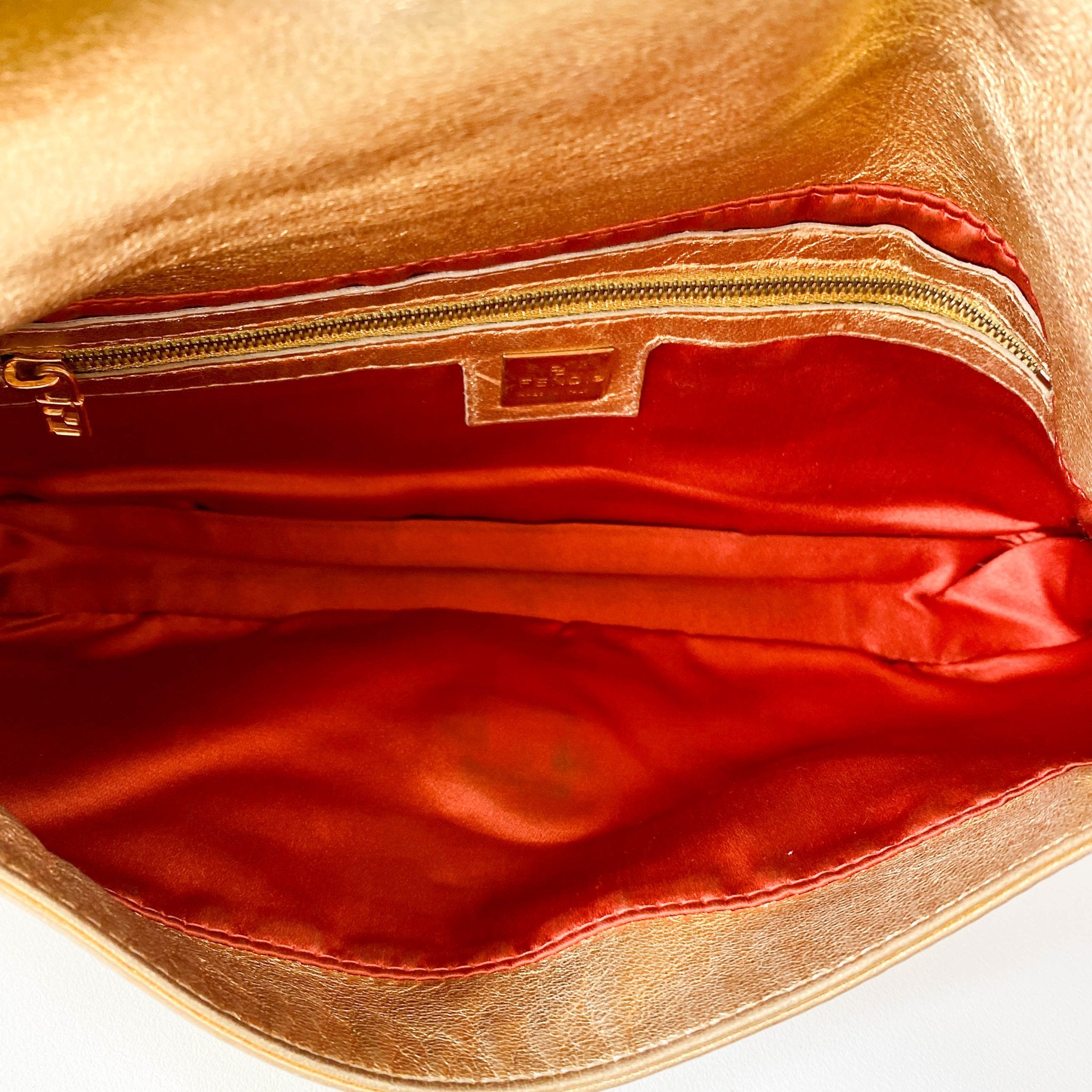 FENDI Baguette Gold Leather Rhinsotne Hardware Shoulder Bag, in , Sold by HIVE PRELOVED - Shoulder Bags, ,