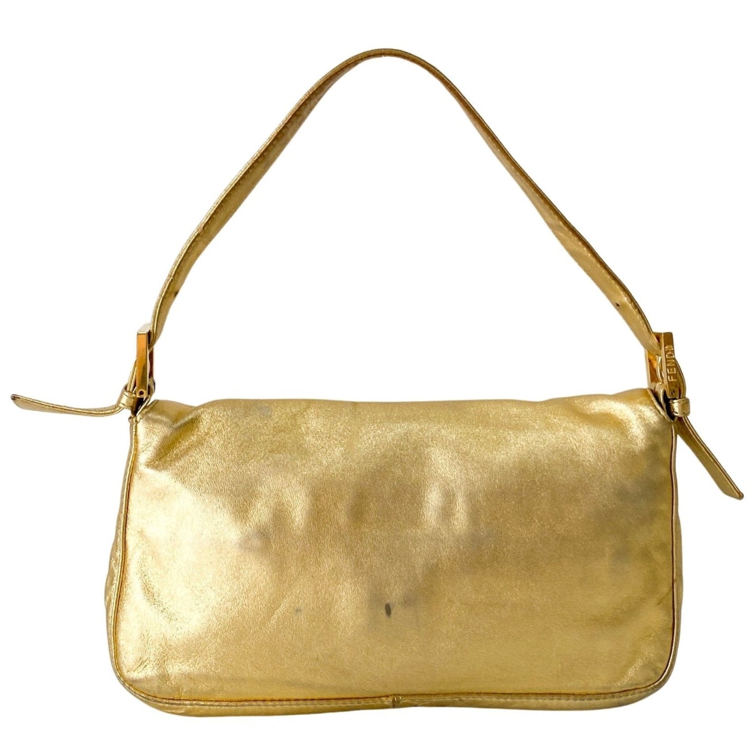 FENDI Baguette Gold Leather Rhinsotne Hardware Shoulder Bag, in , Sold by HIVE PRELOVED - Shoulder Bags, ,