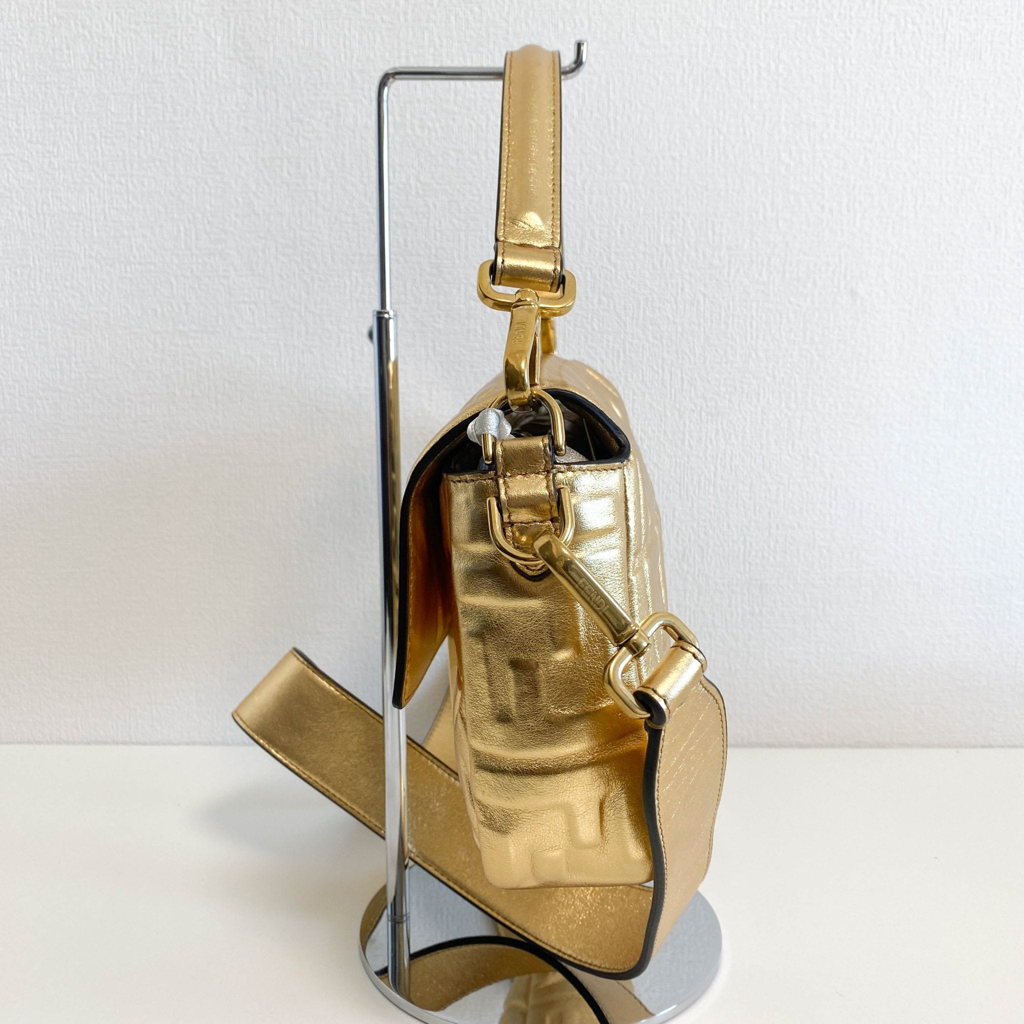 FENDI Baguette Gold Leather Shoulder Bag, in , Sold by HIVE PRELOVED - Shoulder Bags, ,