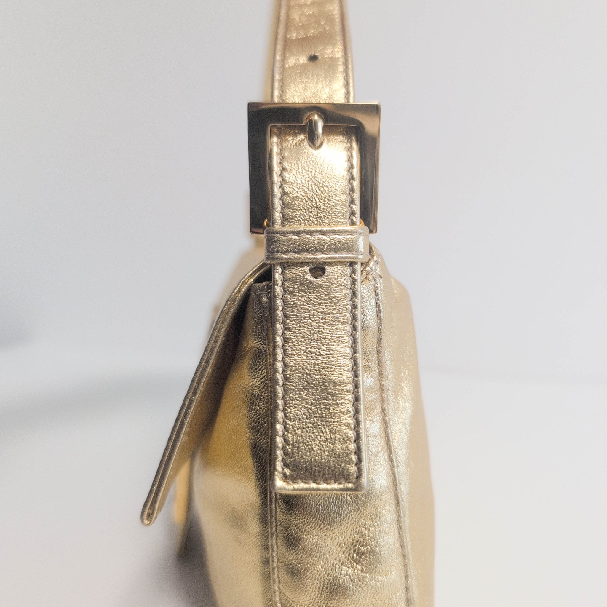FENDI Baguette Gold Leather Shoulder Bag, in , Sold by HIVE PRELOVED - Shoulder Bags, ,
