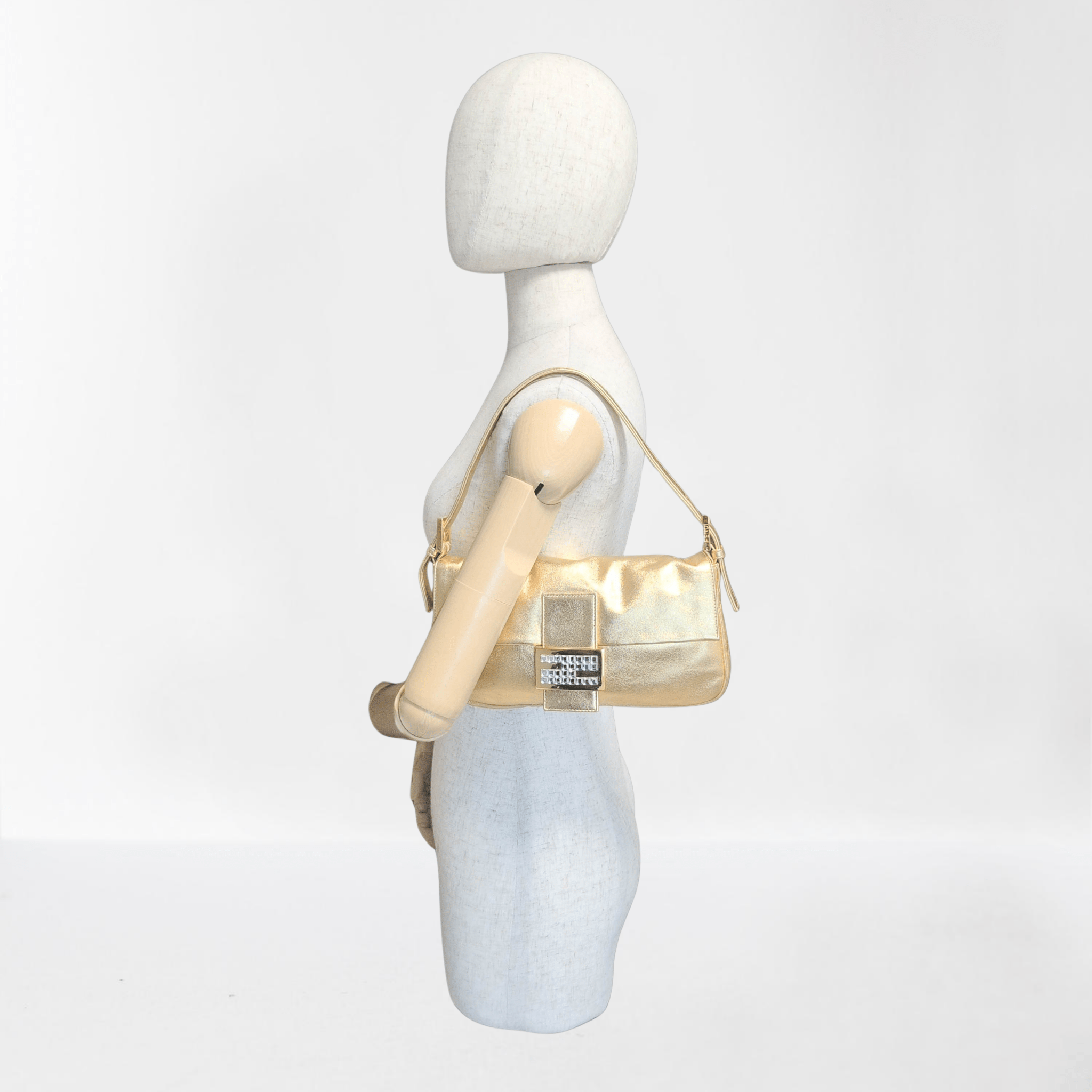 FENDI Baguette Gold Leather Shoulder Bag, in , Sold by HIVE PRELOVED - Shoulder Bags, ,