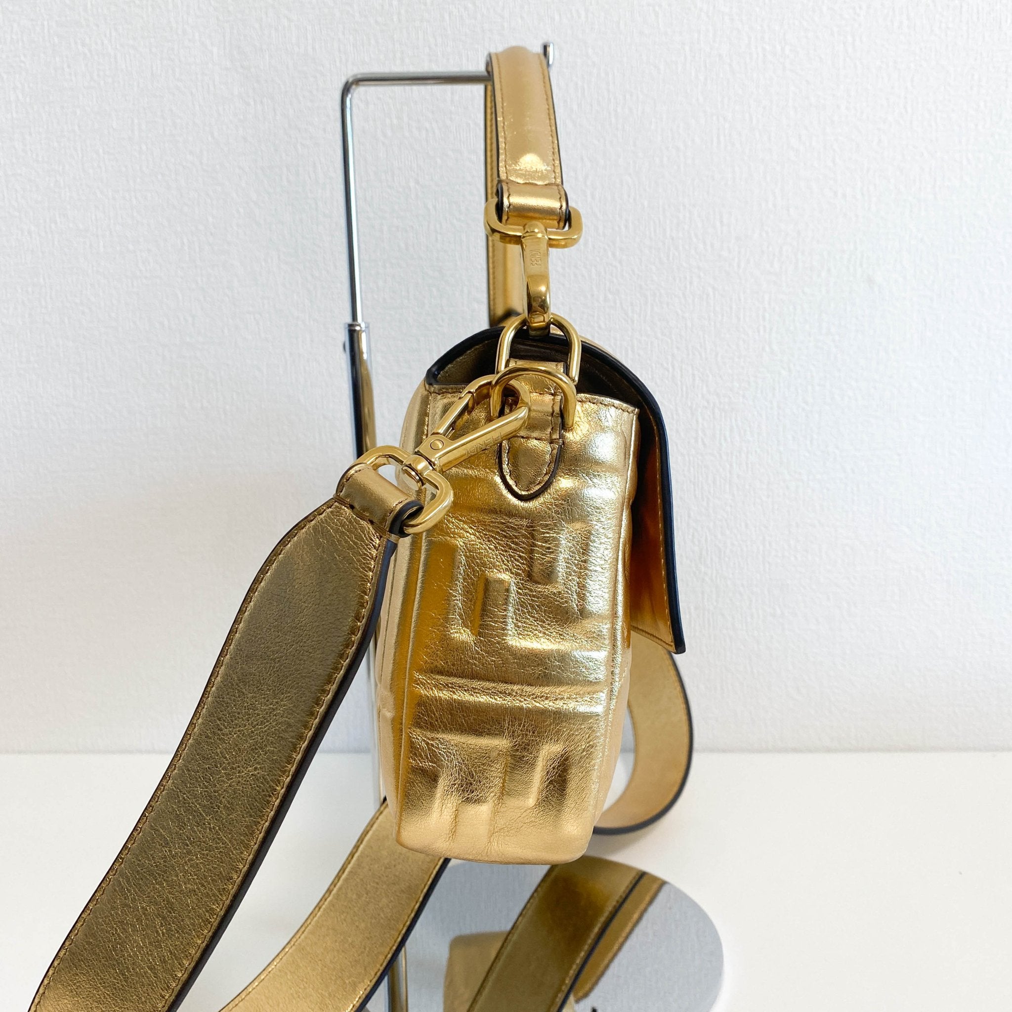 FENDI Baguette Gold Leather Shoulder Bag, in , Sold by HIVE PRELOVED - Shoulder Bags, ,