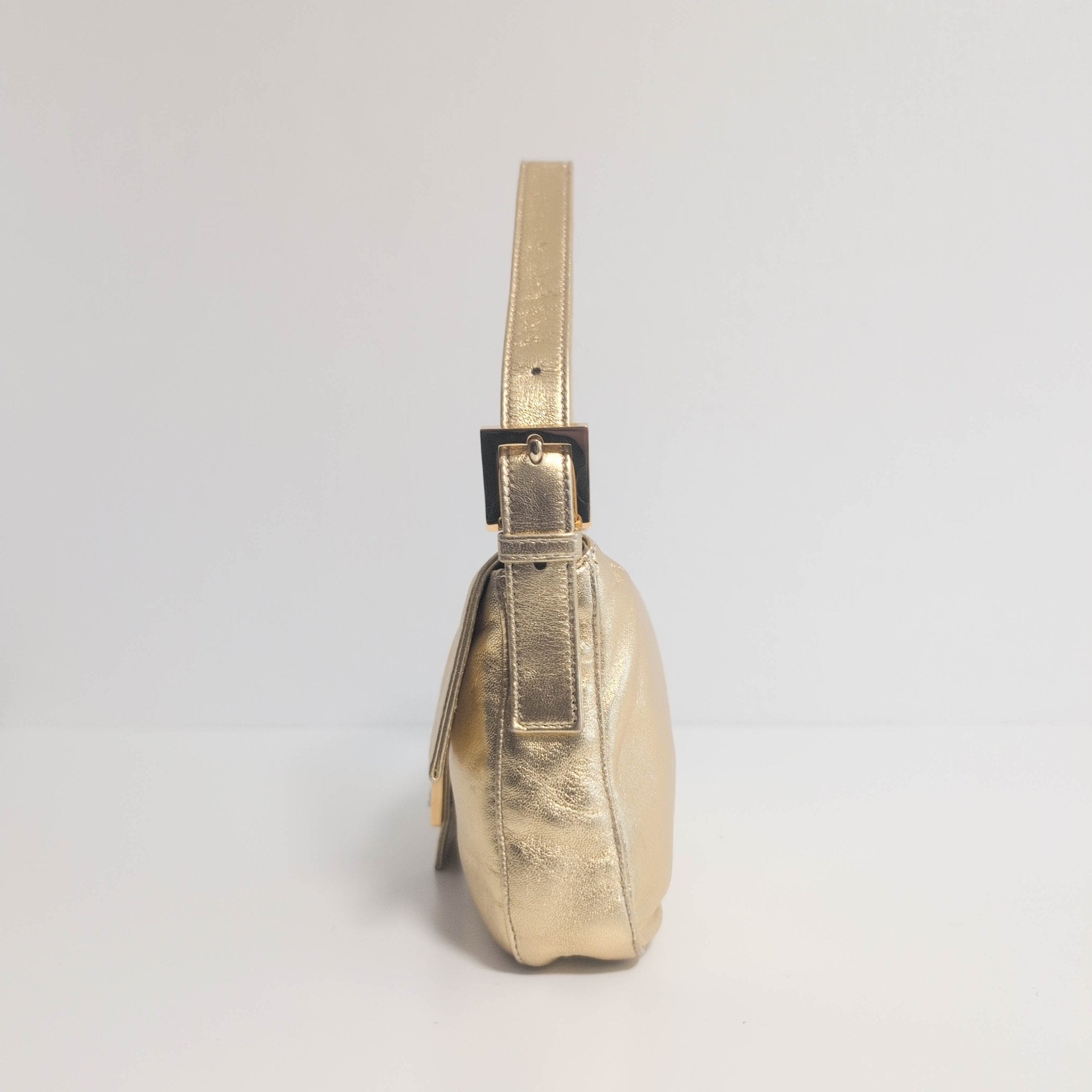 FENDI Baguette Gold Leather Shoulder Bag, in , Sold by HIVE PRELOVED - Shoulder Bags, ,