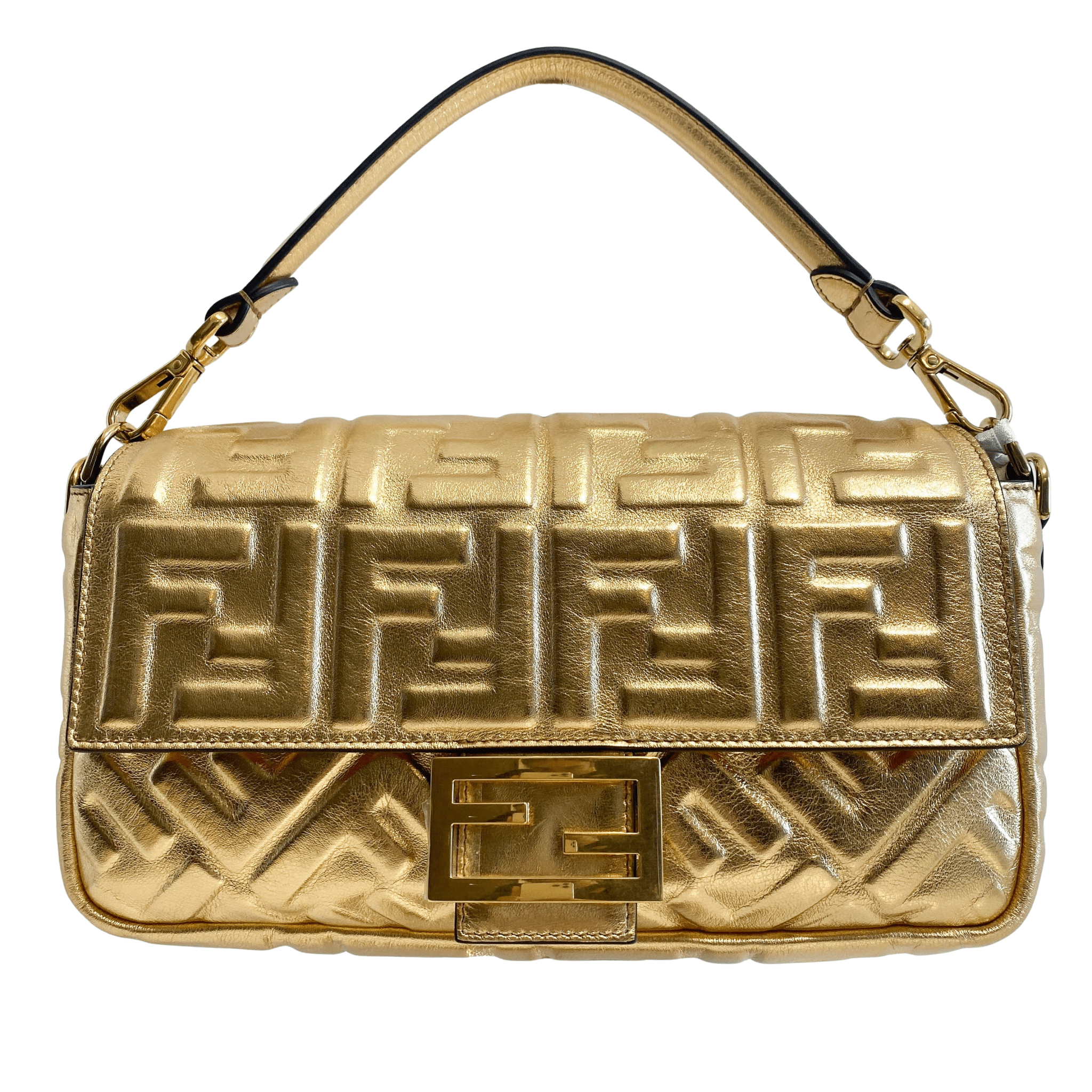 FENDI Baguette Gold Leather Shoulder Bag, in , Sold by HIVE PRELOVED - Shoulder Bags, ,