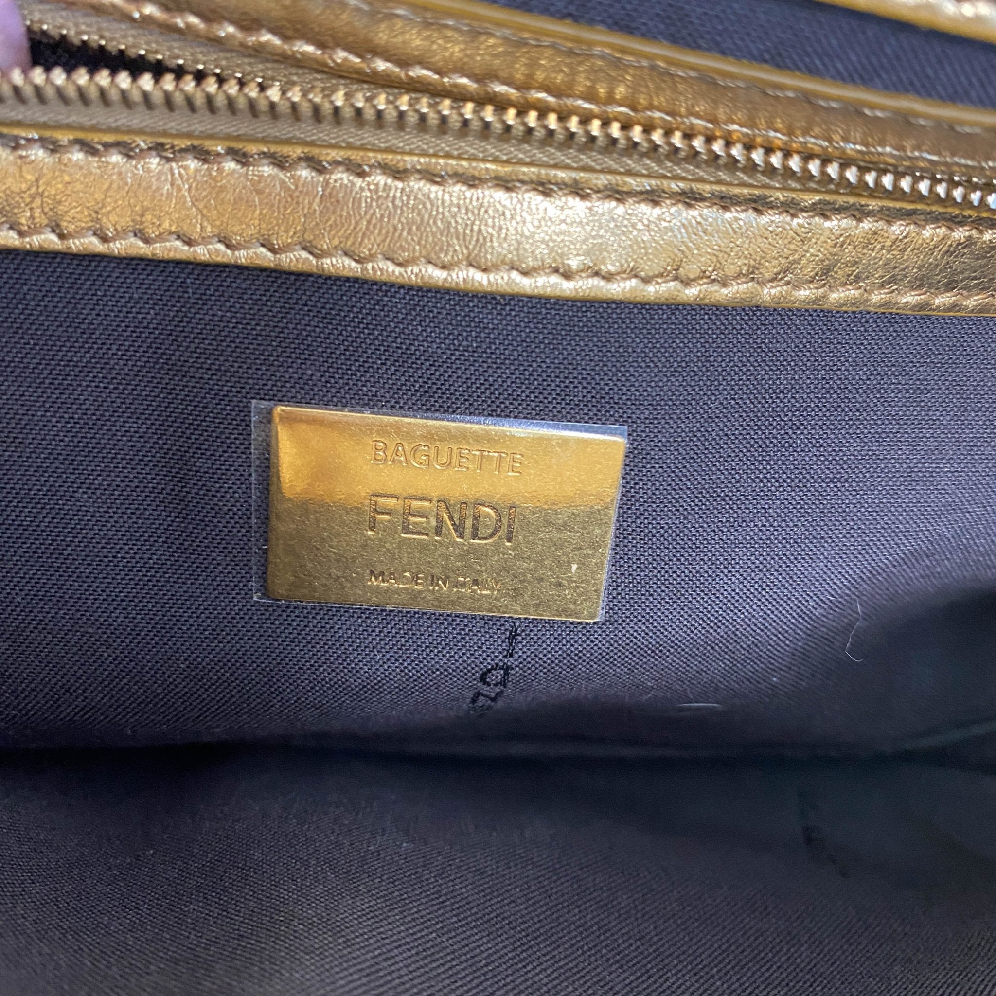 FENDI Baguette Gold Leather Shoulder Bag, in , Sold by HIVE PRELOVED - Shoulder Bags, ,