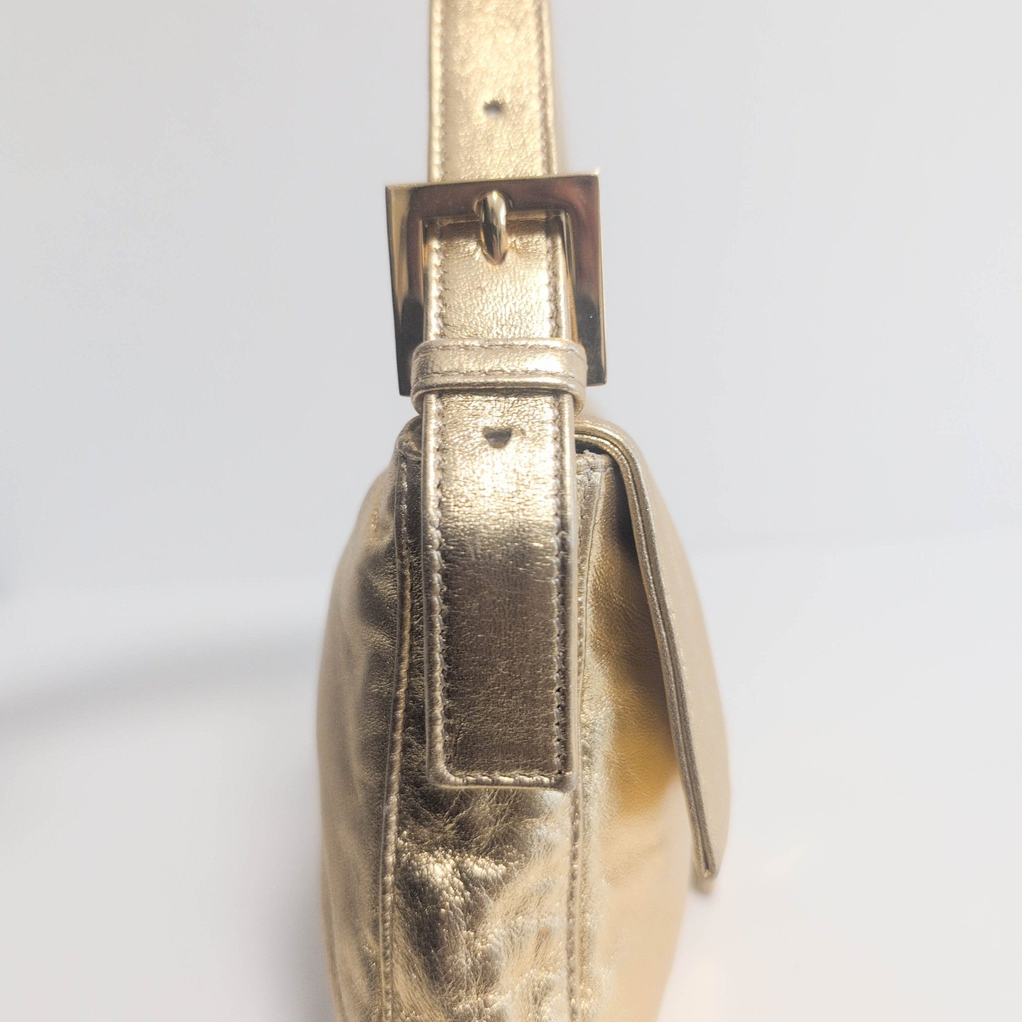 FENDI Baguette Gold Leather Shoulder Bag, in , Sold by HIVE PRELOVED - Shoulder Bags, ,