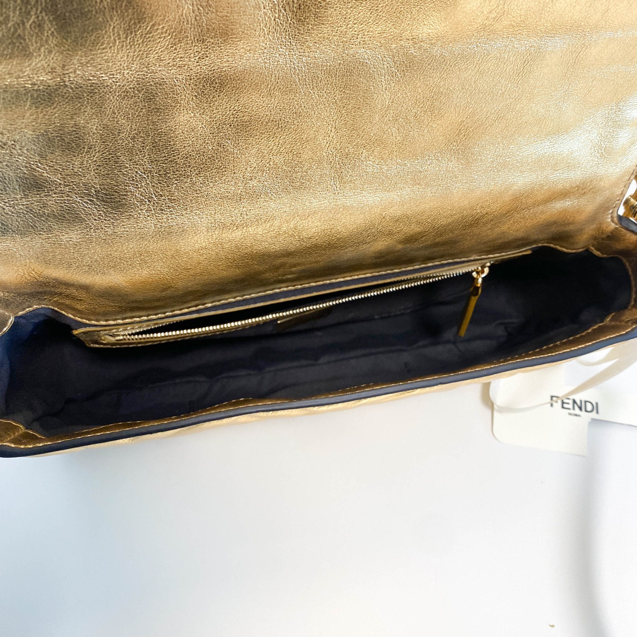 FENDI Baguette Gold Leather Shoulder Bag, in , Sold by HIVE PRELOVED - Shoulder Bags, ,