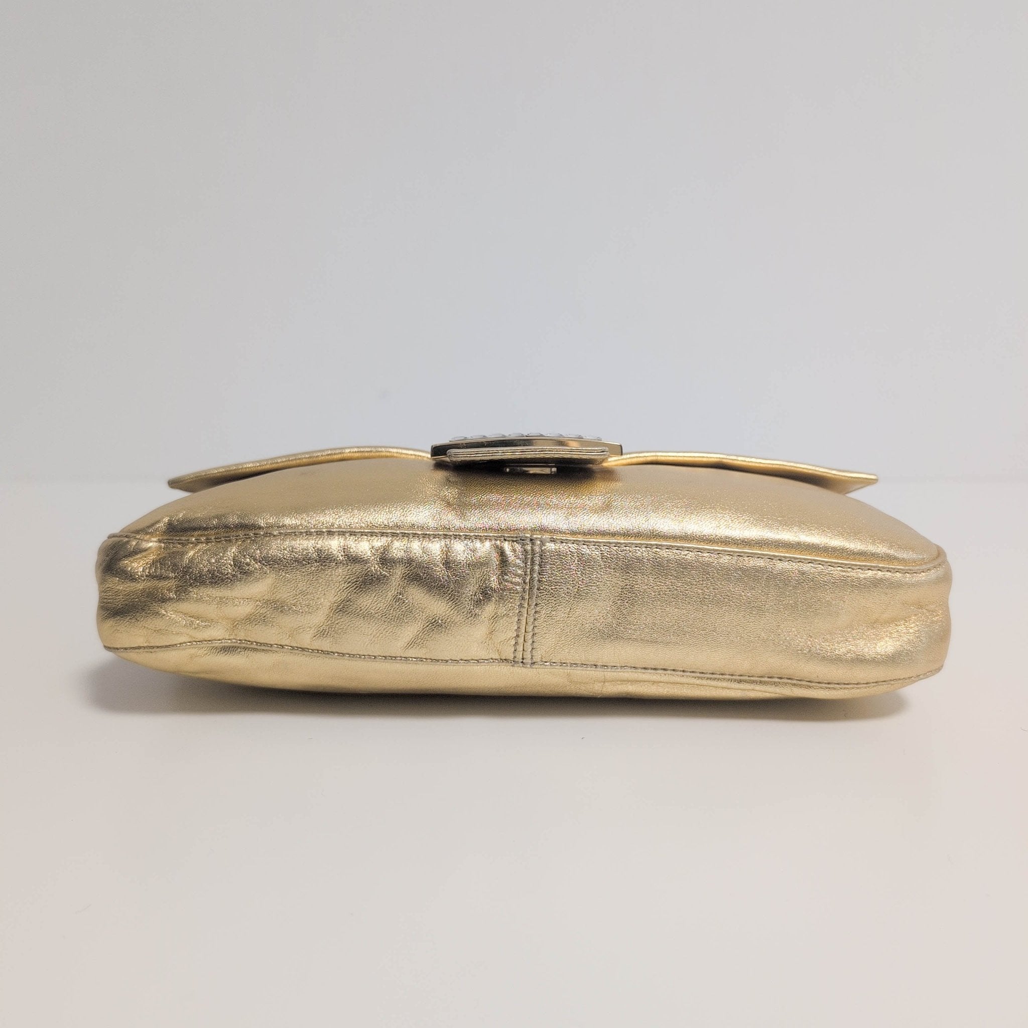 FENDI Baguette Gold Leather Shoulder Bag, in , Sold by HIVE PRELOVED - Shoulder Bags, ,