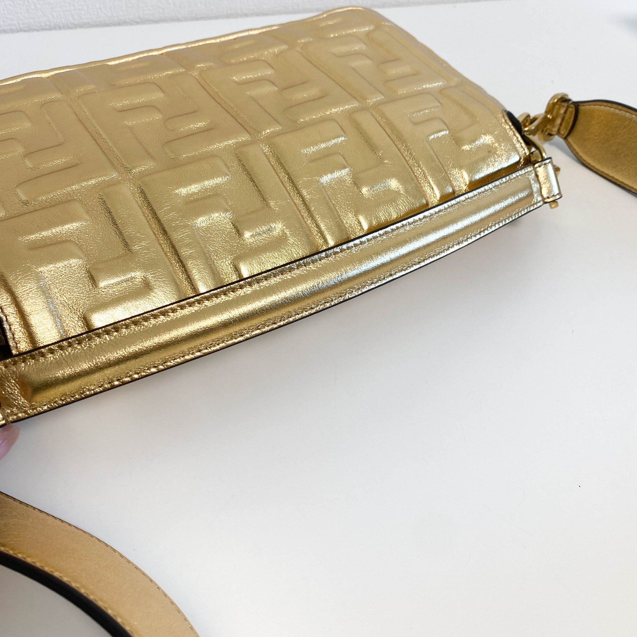 FENDI Baguette Gold Leather Shoulder Bag, in , Sold by HIVE PRELOVED - Shoulder Bags, ,
