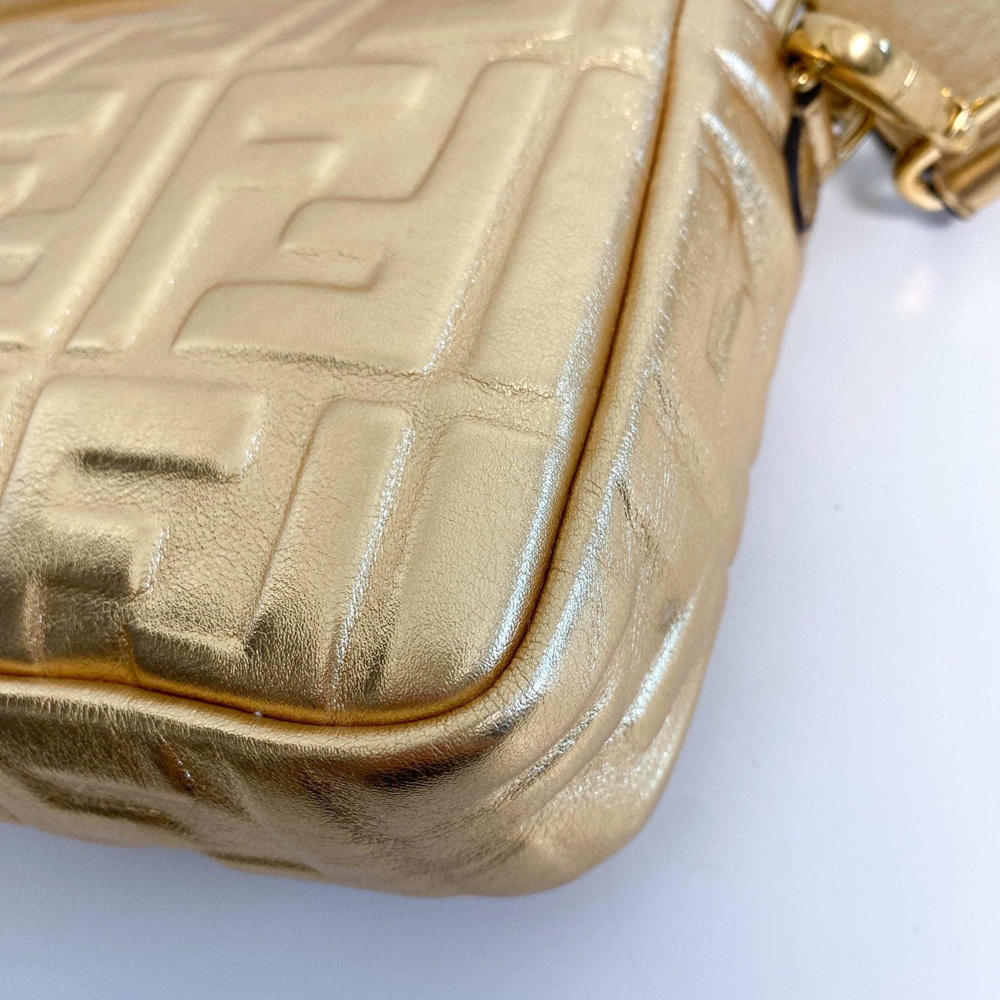 FENDI Baguette Gold Leather Shoulder Bag, in , Sold by HIVE PRELOVED - Shoulder Bags, ,