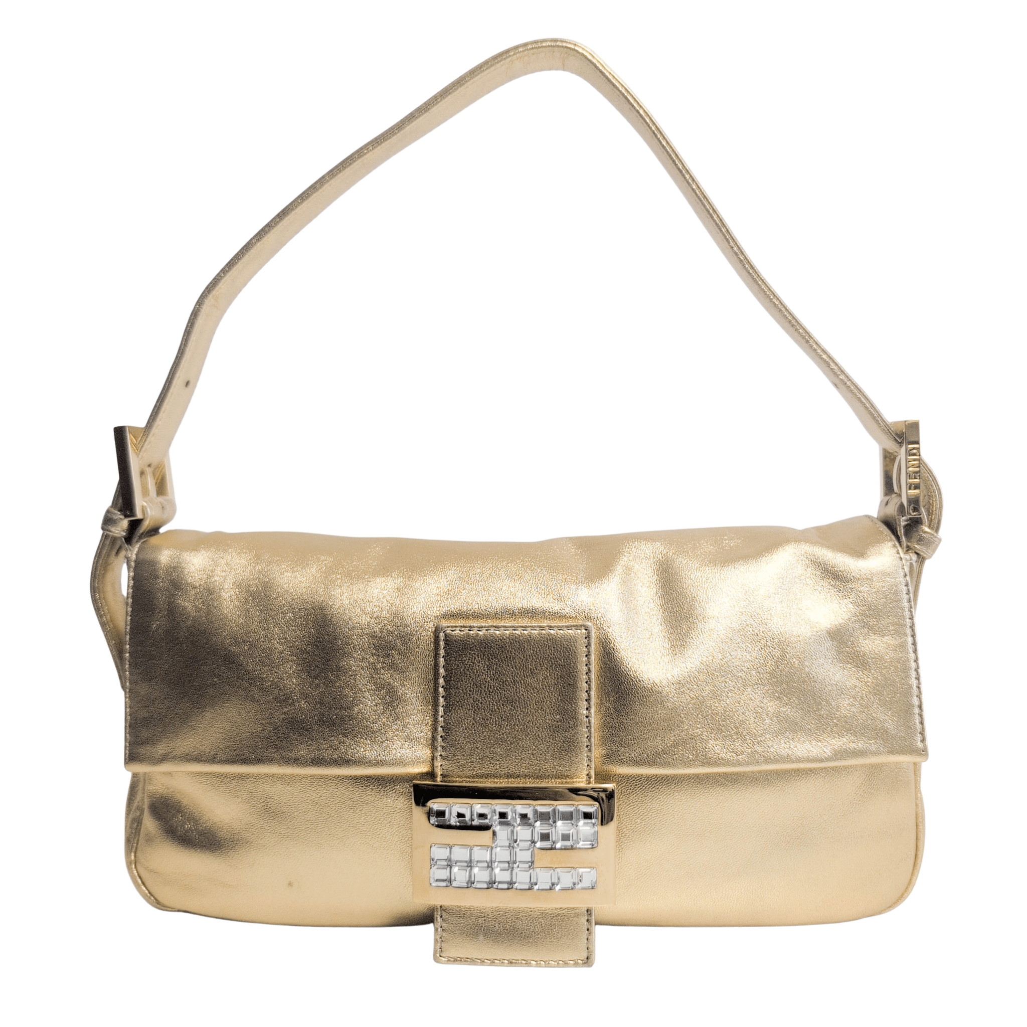 FENDI Baguette Gold Leather Shoulder Bag, in , Sold by HIVE PRELOVED - Shoulder Bags, ,