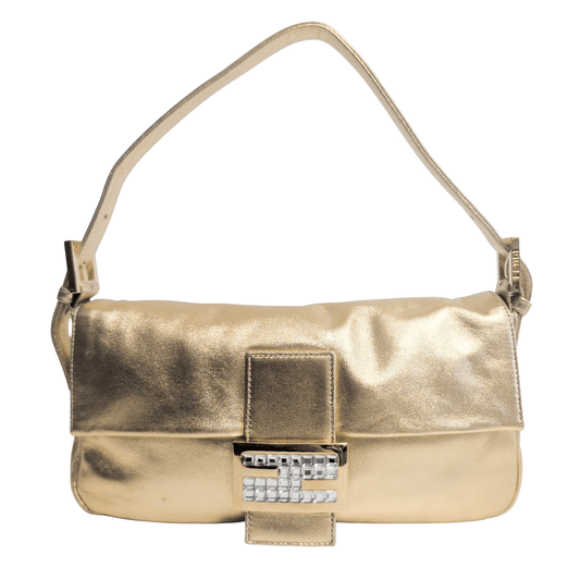 FENDI Baguette Gold Leather Shoulder Bag, in , Sold by HIVE PRELOVED - Shoulder Bags, ,