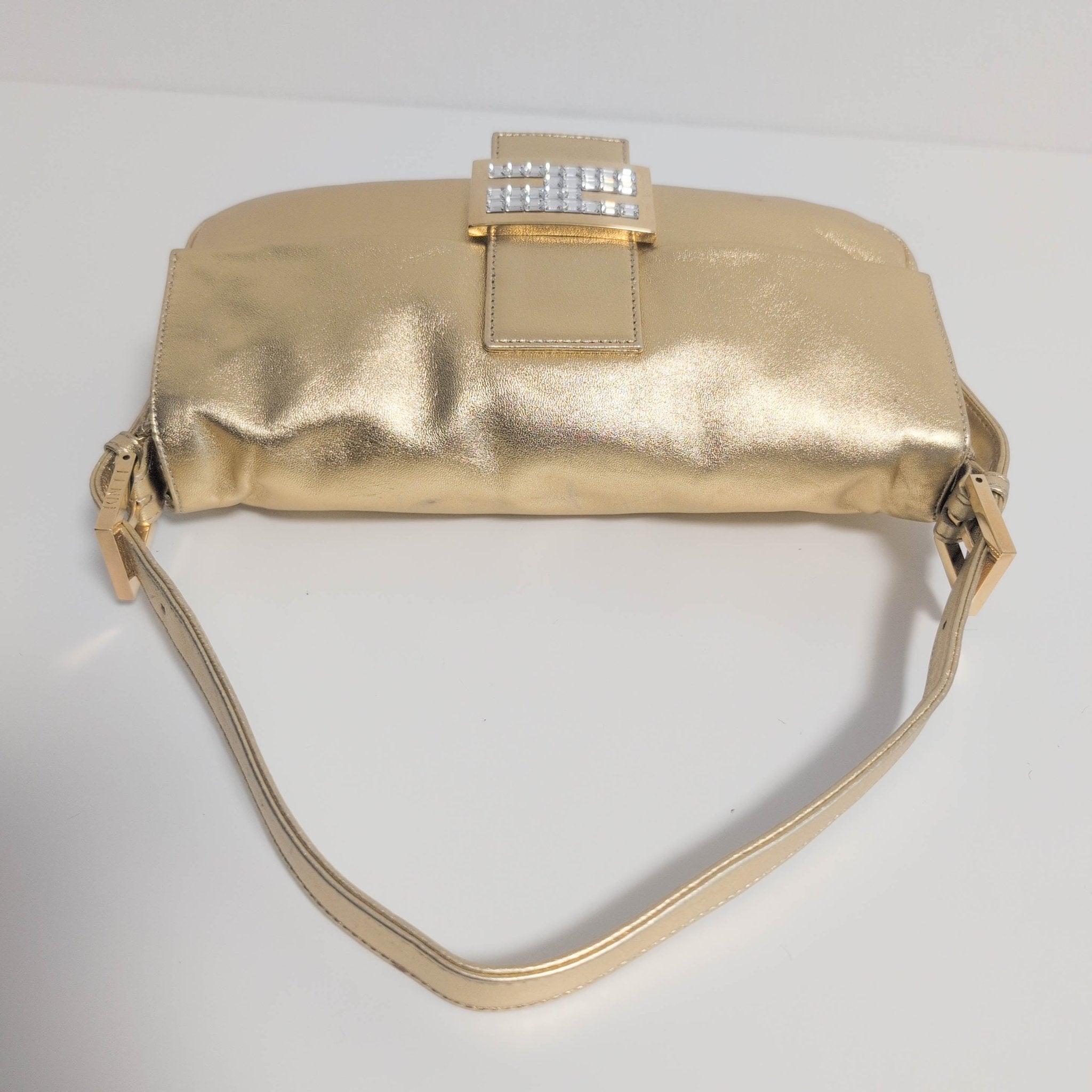 FENDI Baguette Gold Leather Shoulder Bag, in , Sold by HIVE PRELOVED - Shoulder Bags, ,