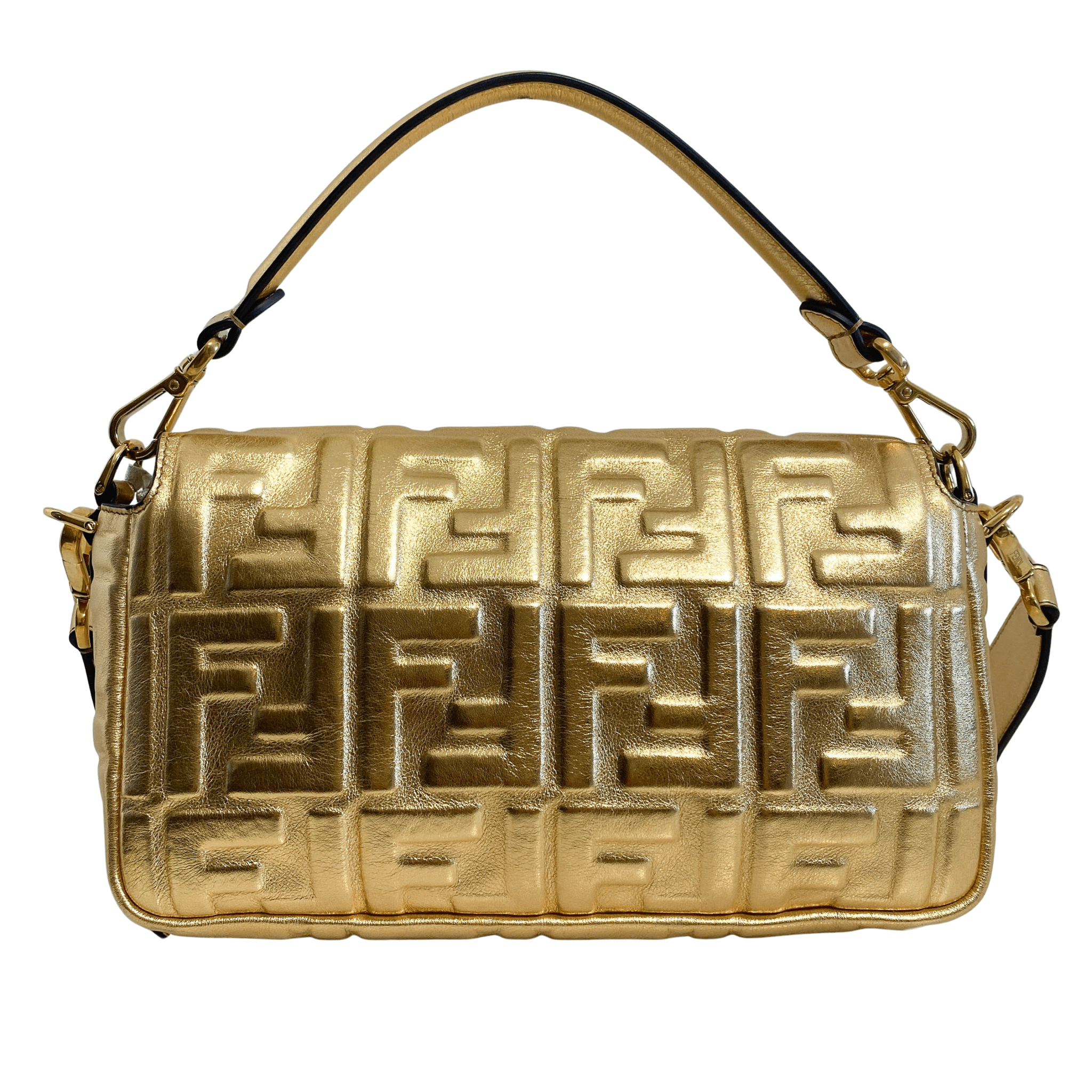 FENDI Baguette Gold Leather Shoulder Bag, in , Sold by HIVE PRELOVED - Shoulder Bags, ,