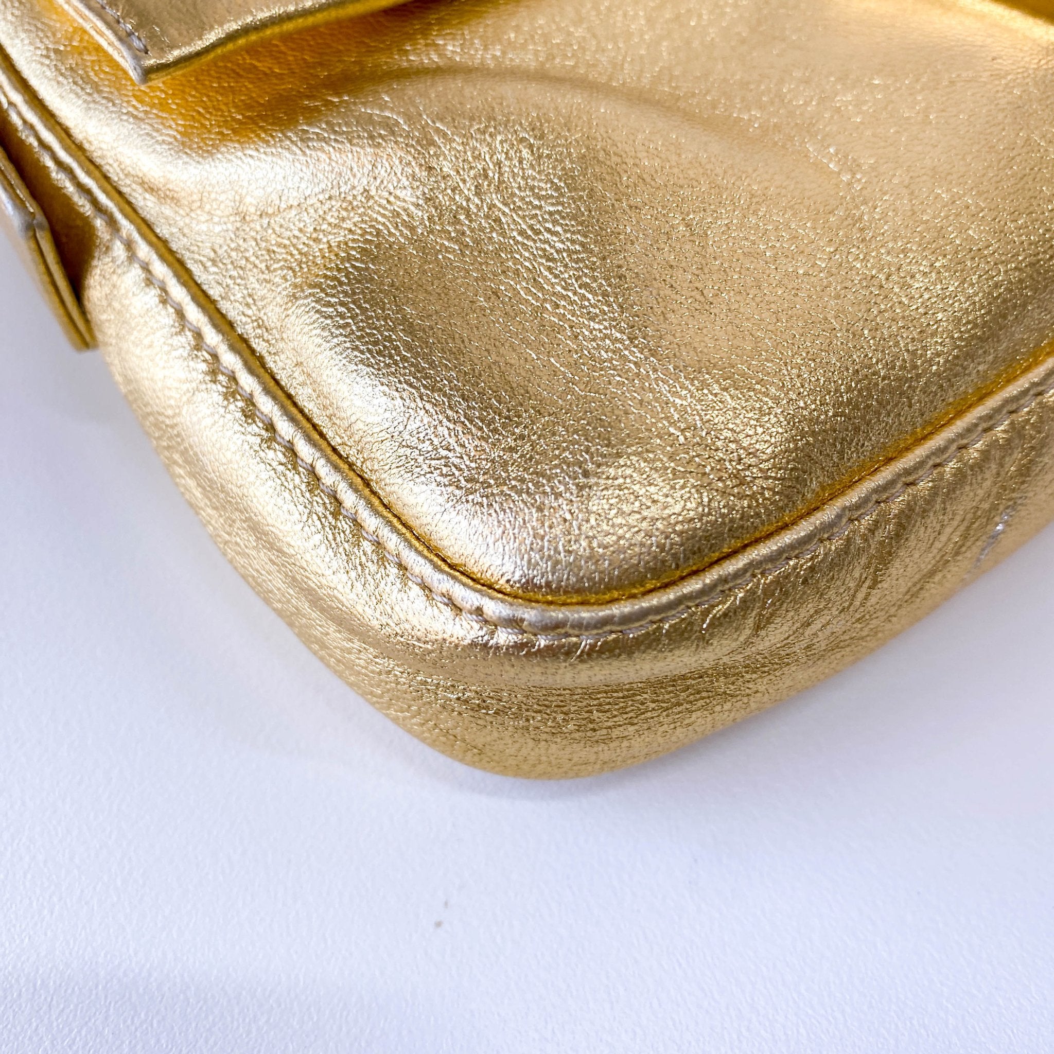 FENDI Baguette Gold Leather with Rhinestone Buckle Shoulder Bag, in , Sold by HIVE PRELOVED - Shoulder Bags, ,