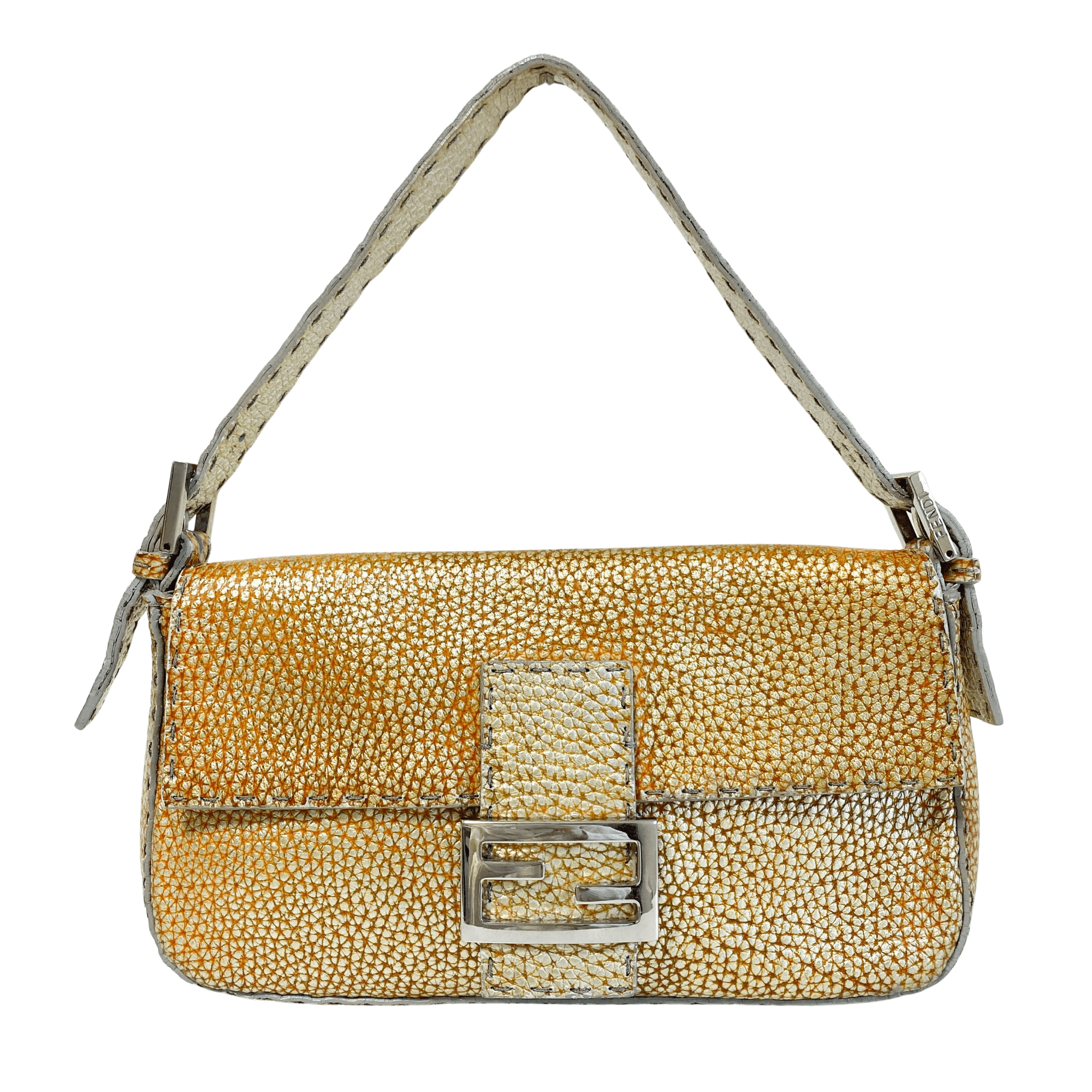 FENDI Baguette Gold Selleria Leather Shoulder Bag, in , Sold by HIVE PRELOVED - Shoulder Bags, ,