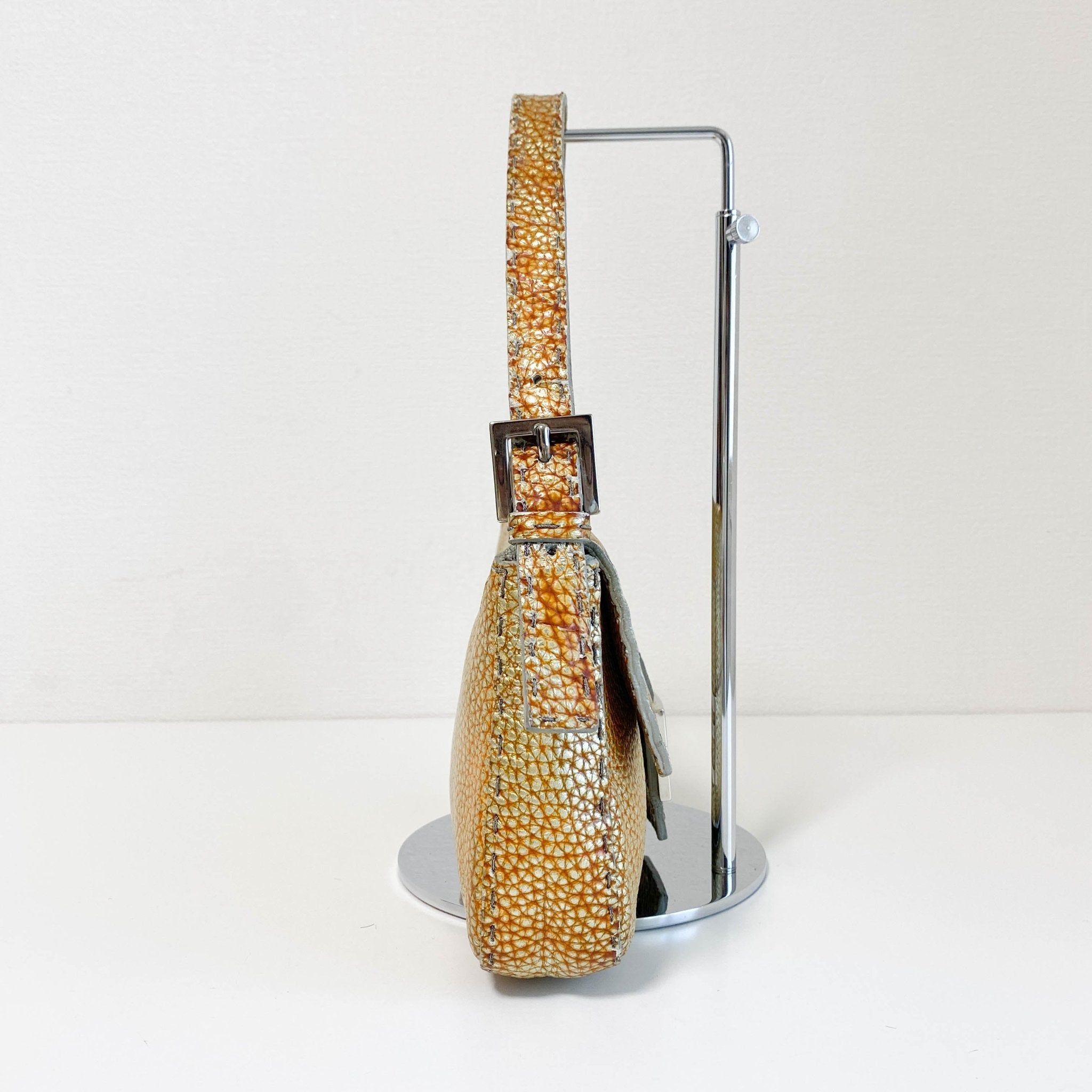 FENDI Baguette Gold Selleria Leather Shoulder Bag, in , Sold by HIVE PRELOVED - Shoulder Bags, ,