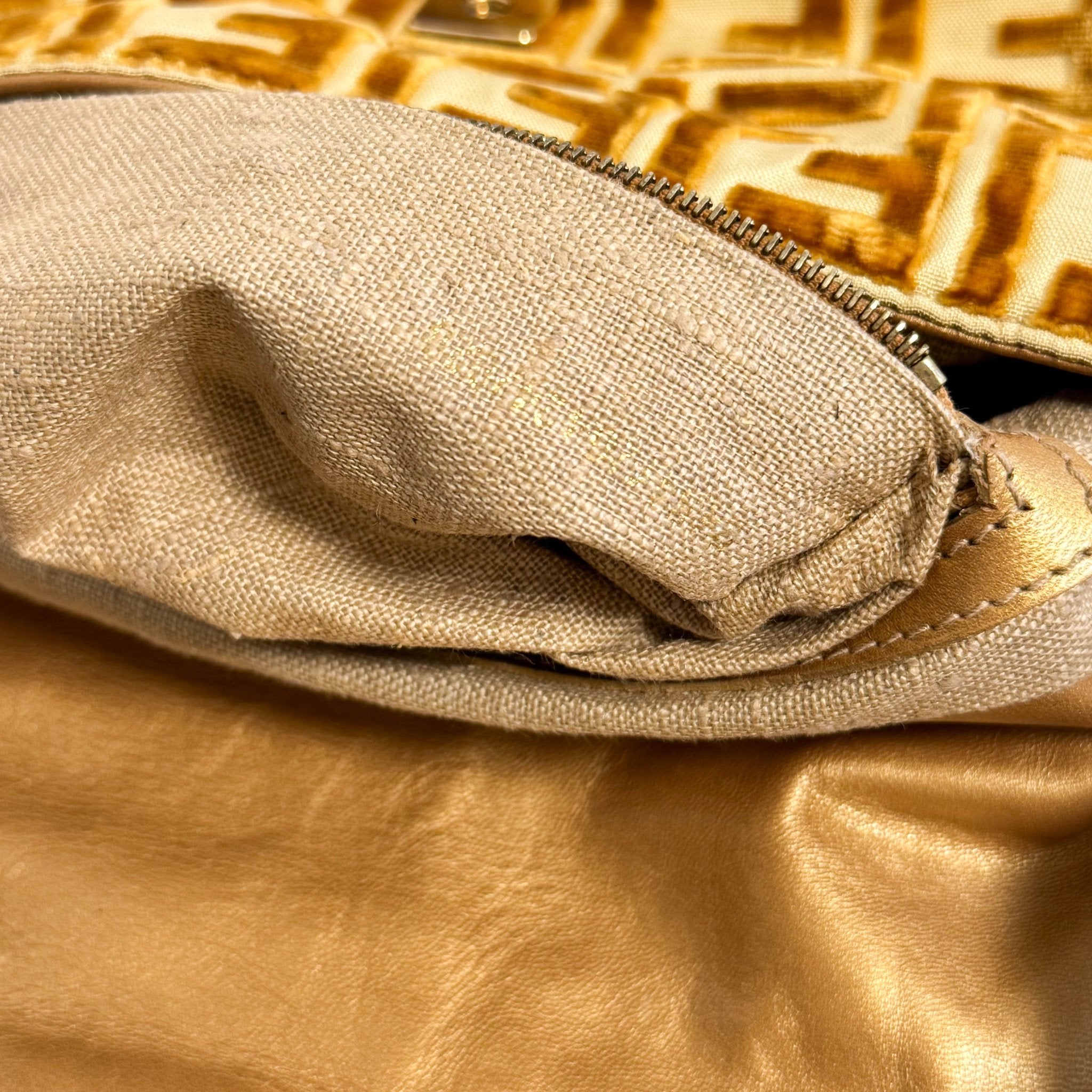 FENDI Baguette Golg Velvet Shoulder Bag, in , Sold by HIVE PRELOVED - Shoulder Bags, ,