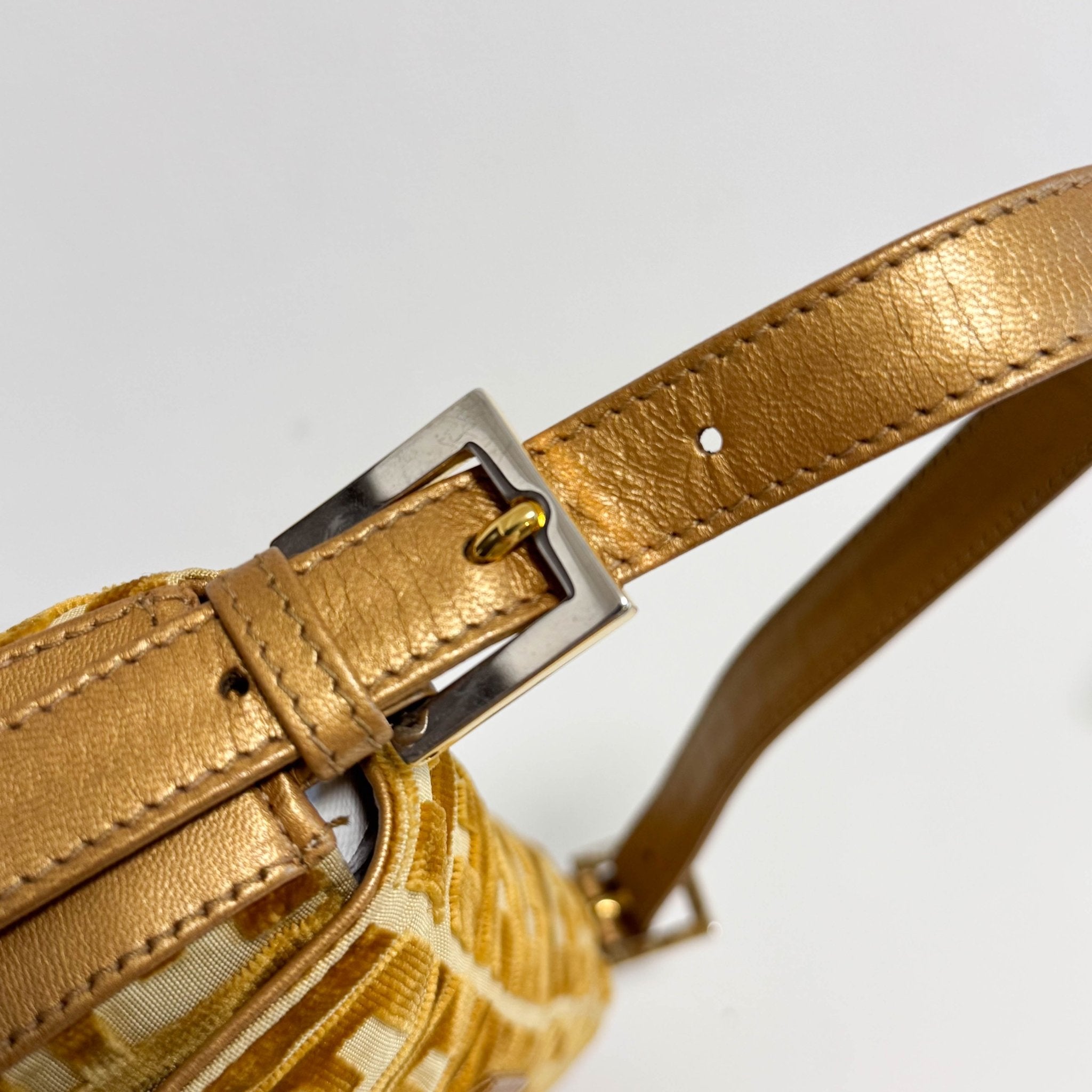 FENDI Baguette Golg Velvet Shoulder Bag, in , Sold by HIVE PRELOVED - Shoulder Bags, ,