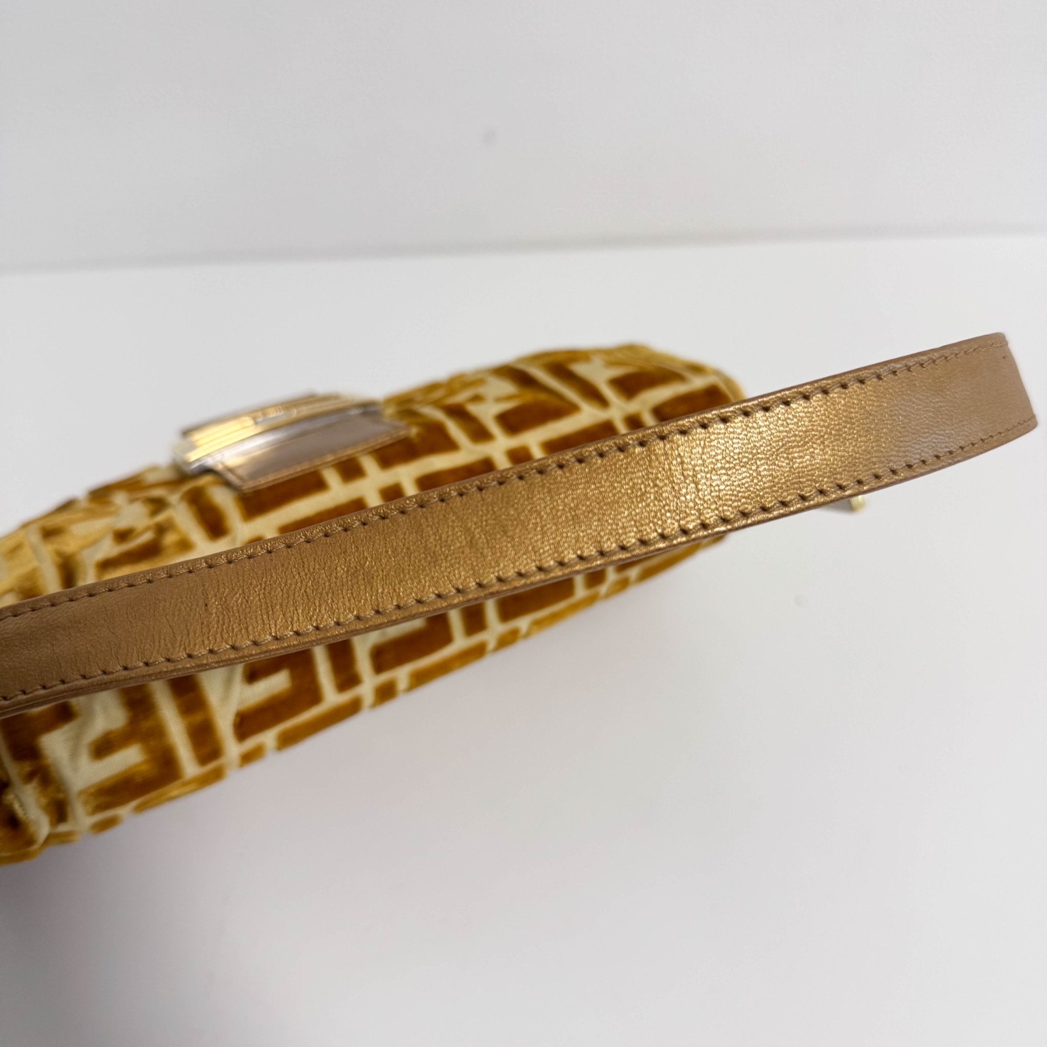 FENDI Baguette Golg Velvet Shoulder Bag, in , Sold by HIVE PRELOVED - Shoulder Bags, ,