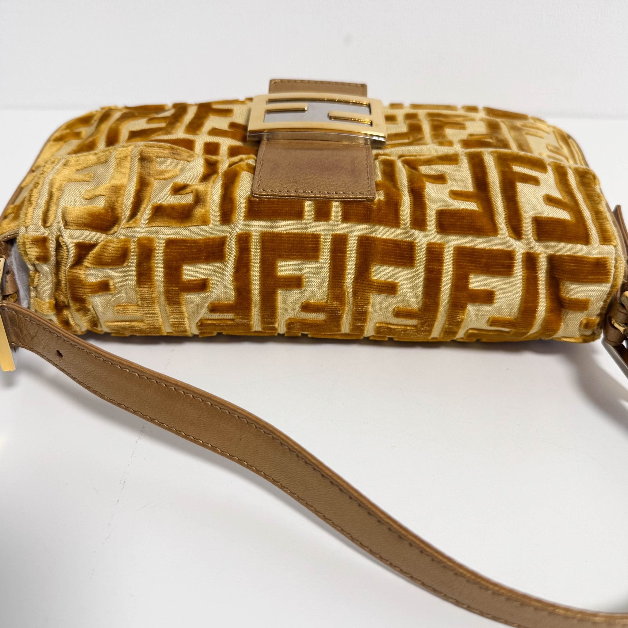 FENDI Baguette Golg Velvet Shoulder Bag, in , Sold by HIVE PRELOVED - Shoulder Bags, ,