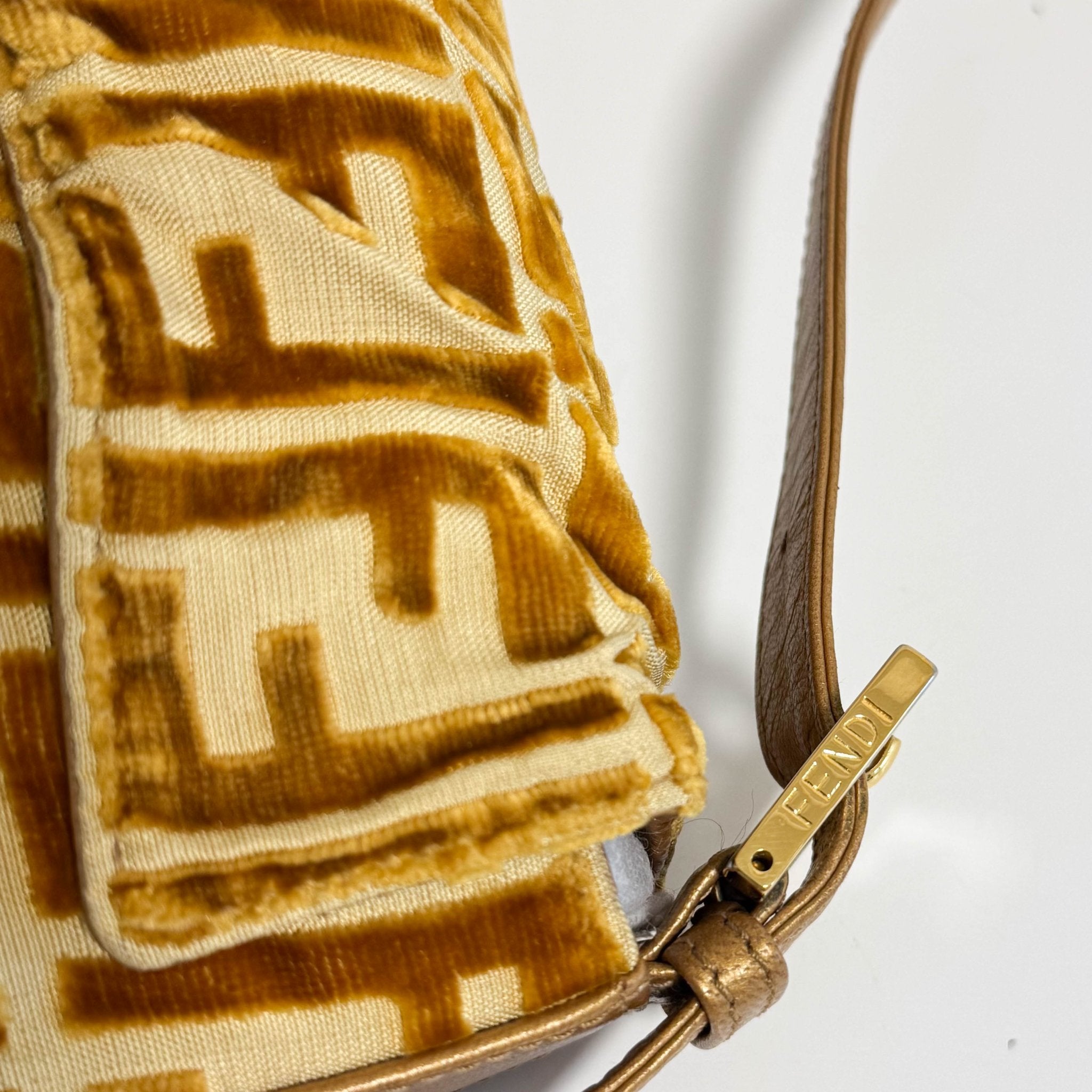 FENDI Baguette Golg Velvet Shoulder Bag, in , Sold by HIVE PRELOVED - Shoulder Bags, ,