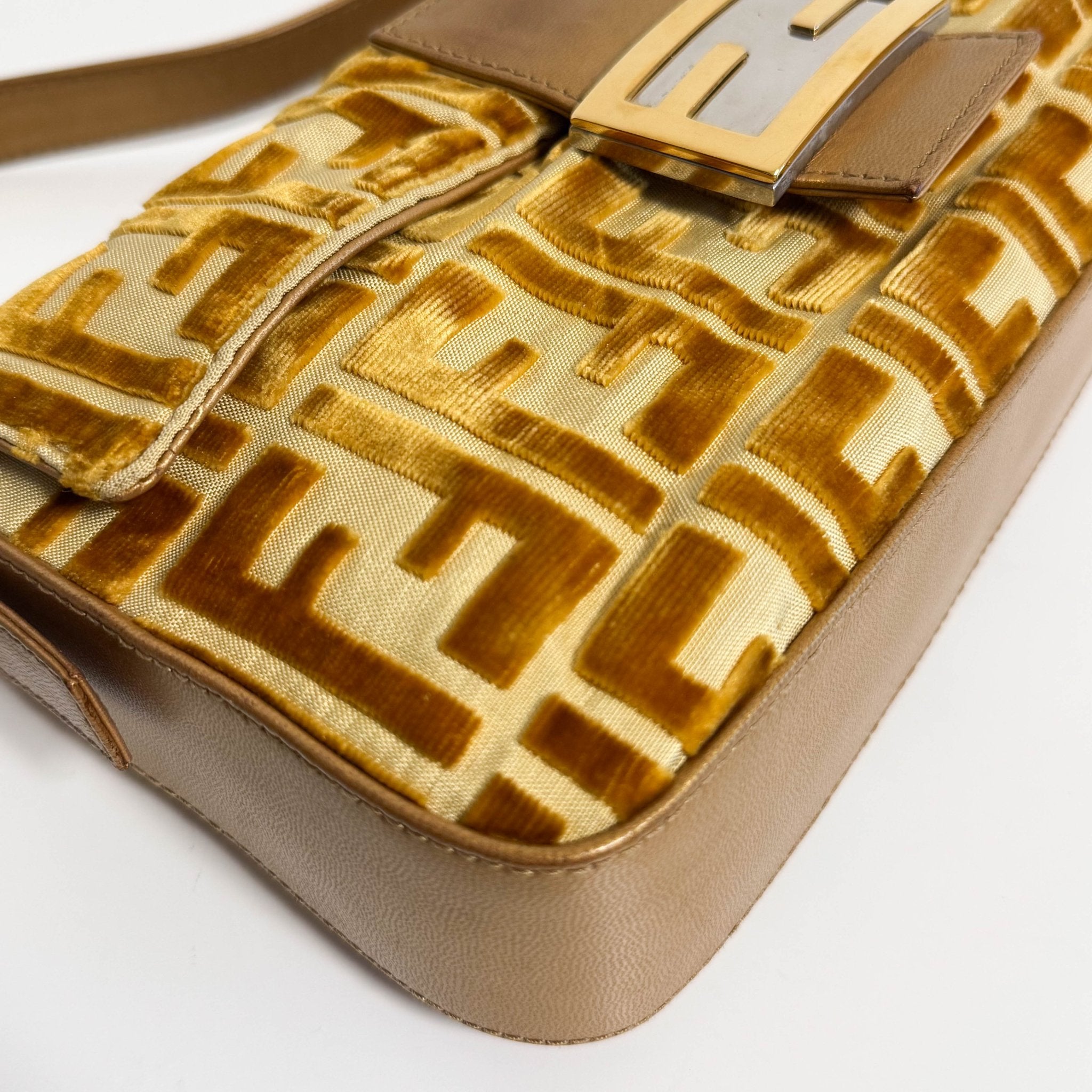 FENDI Baguette Golg Velvet Shoulder Bag, in , Sold by HIVE PRELOVED - Shoulder Bags, ,