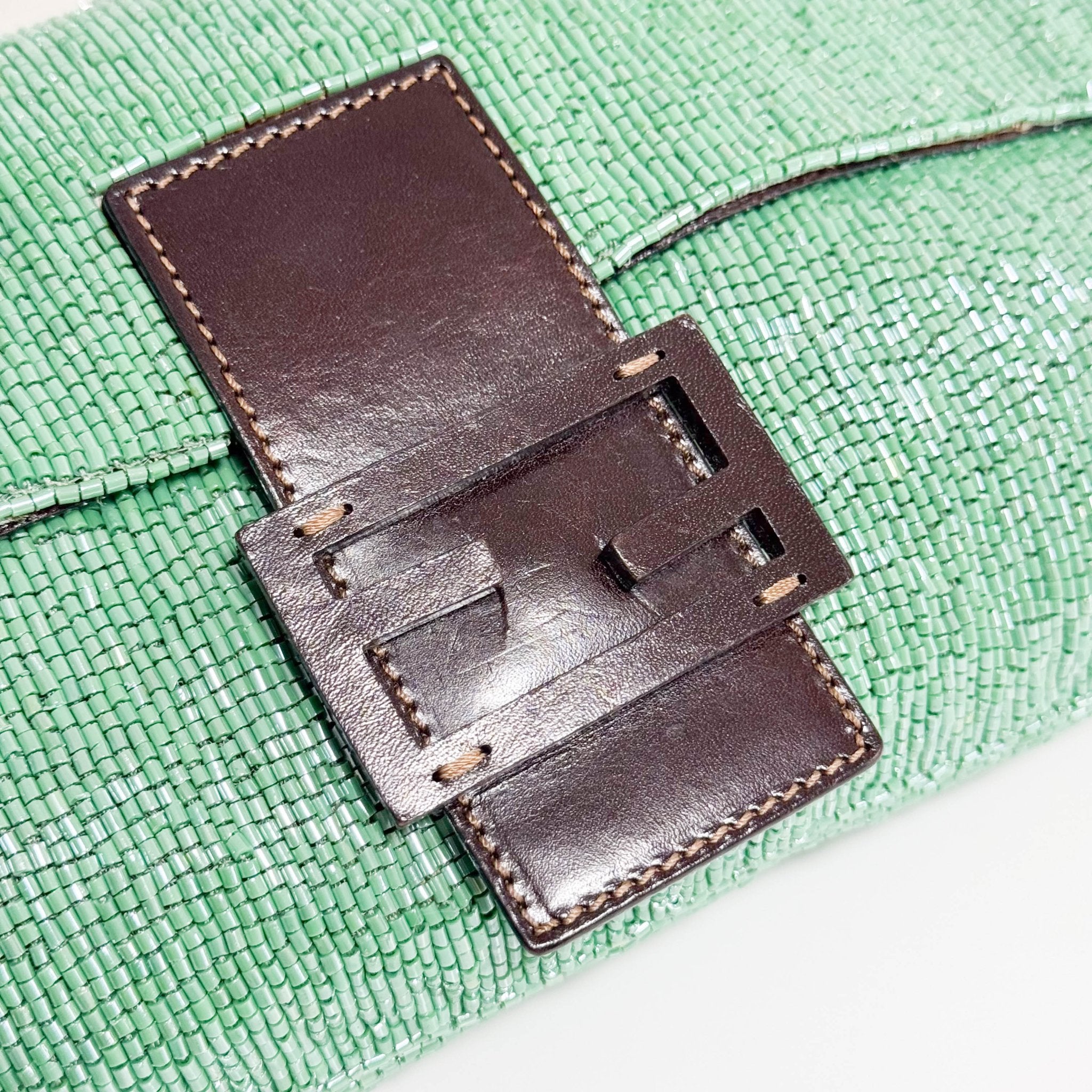 FENDI Baguette Green Beaded Shoulder Bag, in , Sold by HIVE PRELOVED - Shoulder Bags, ,