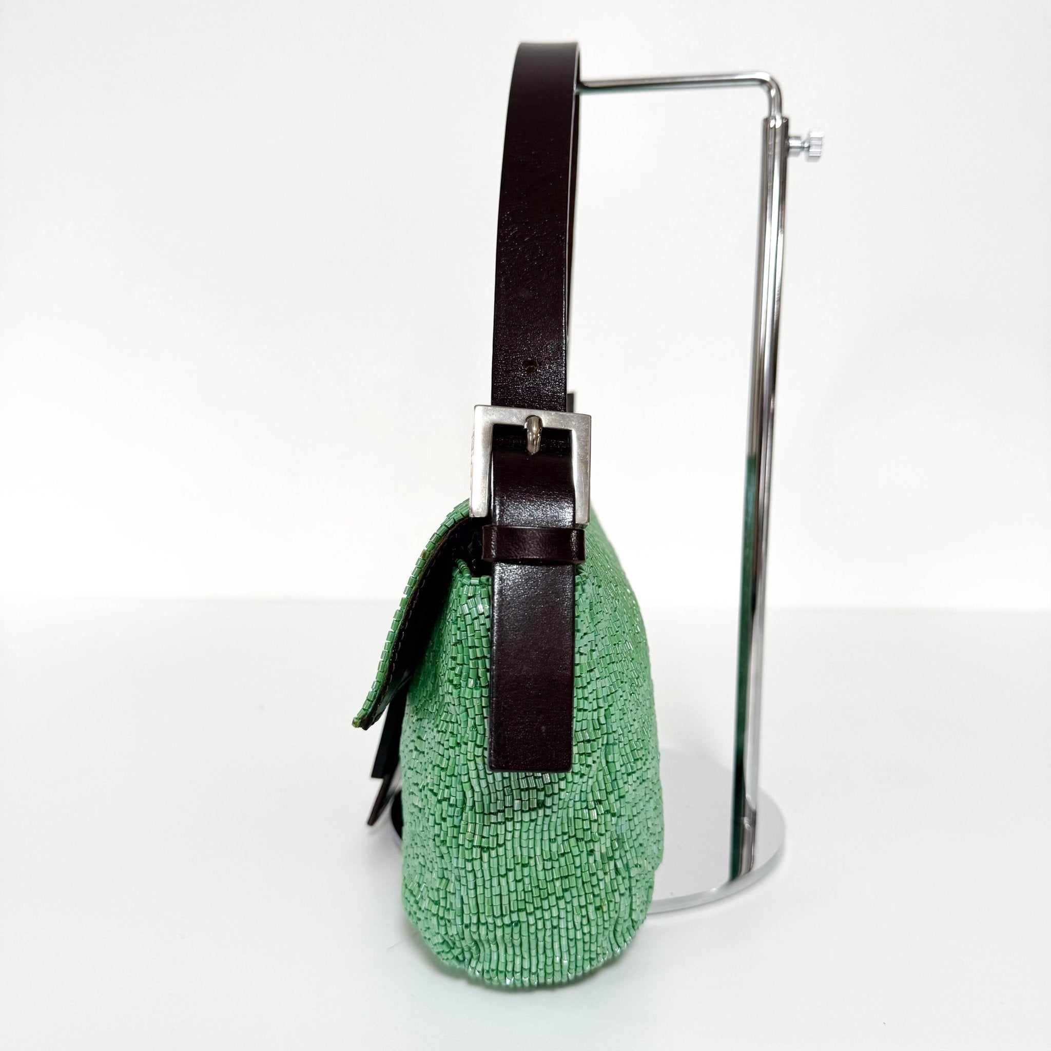 FENDI Baguette Green Beaded Shoulder Bag, in , Sold by HIVE PRELOVED - Shoulder Bags, ,