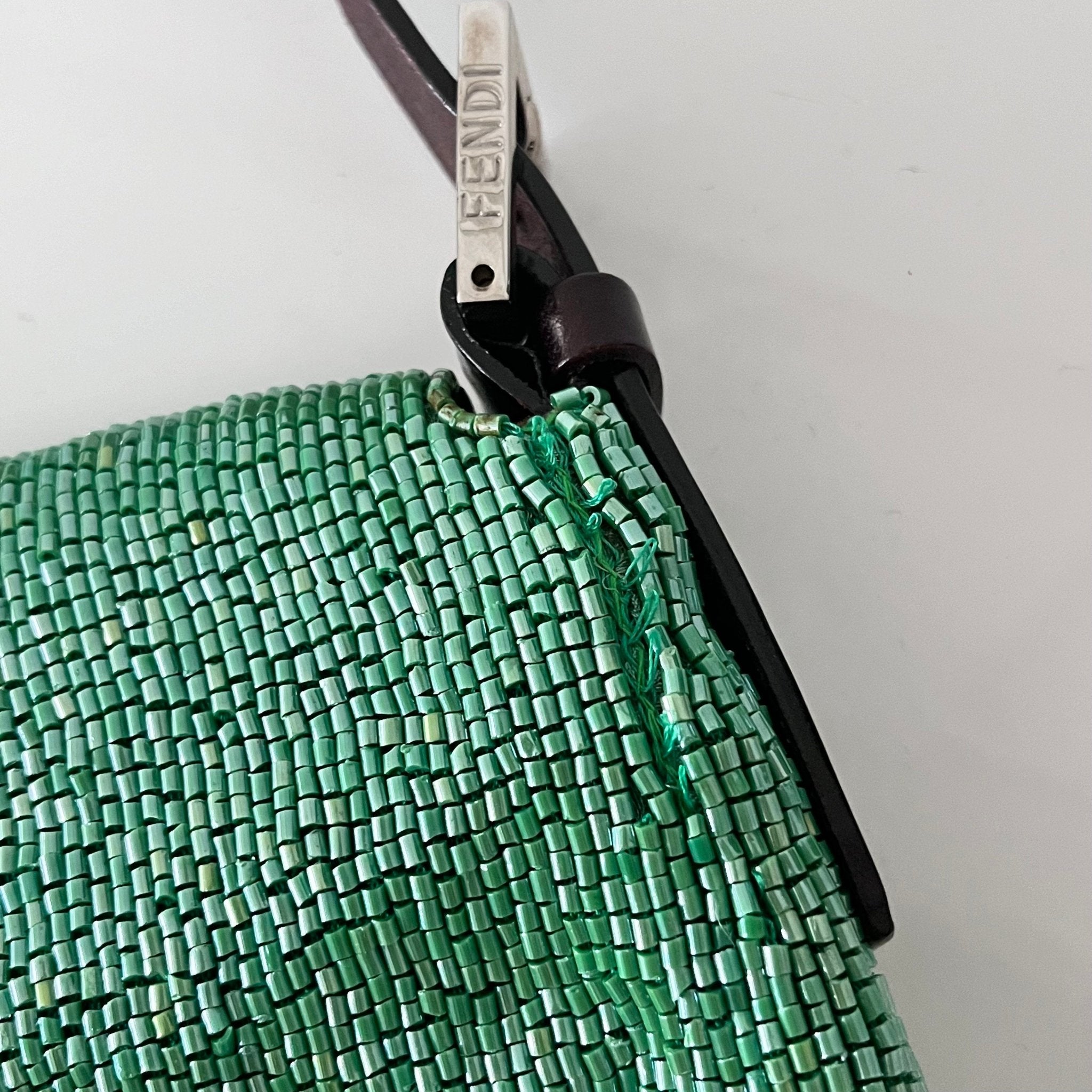 FENDI Baguette Green Beaded Shoulder Bag, in , Sold by HIVE PRELOVED - Shoulder Bags, ,