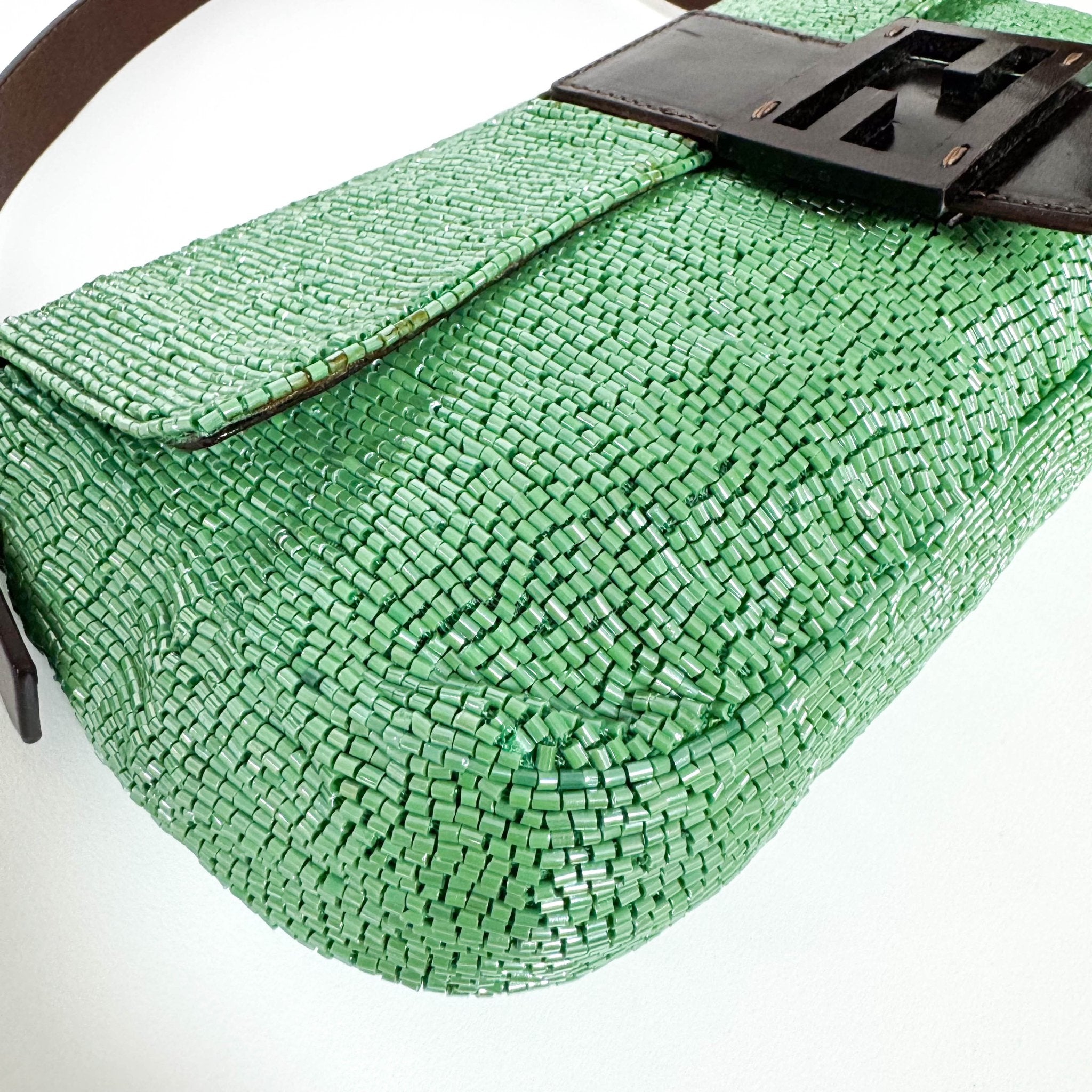 FENDI Baguette Green Beaded Shoulder Bag, in , Sold by HIVE PRELOVED - Shoulder Bags, ,
