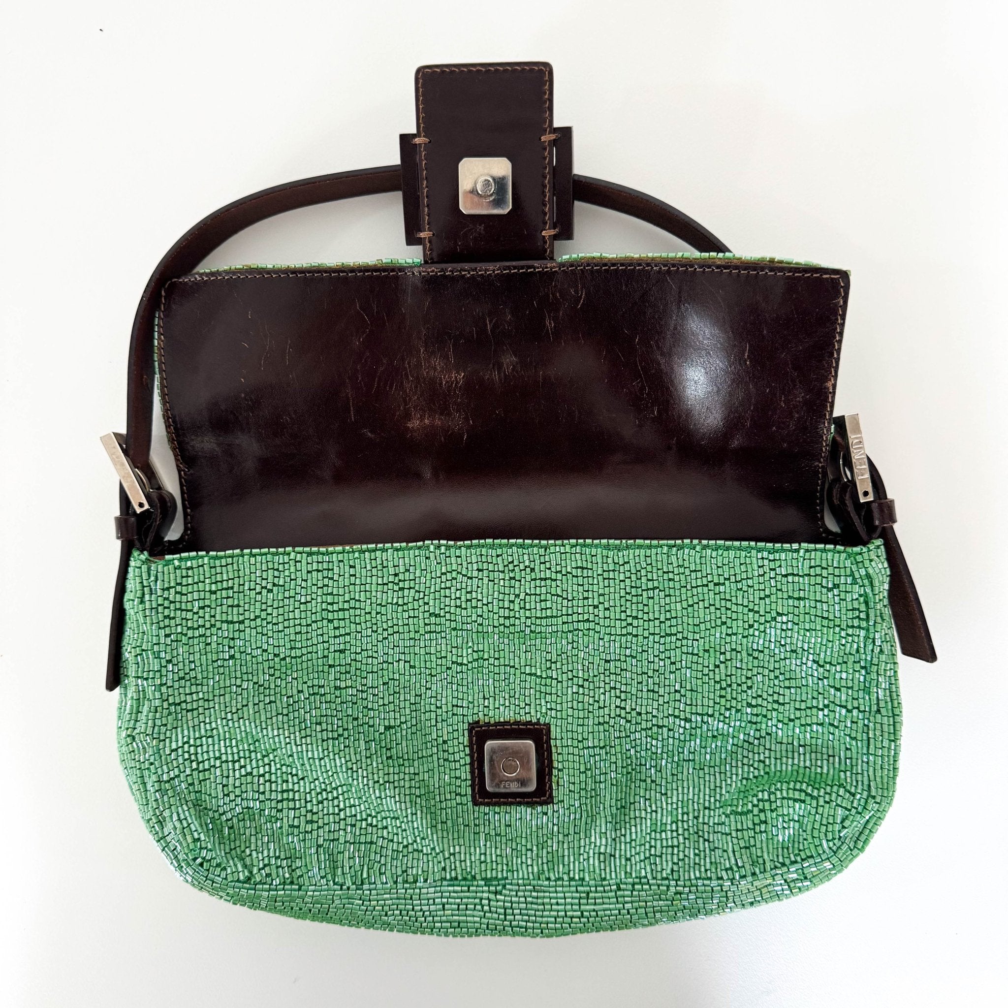 FENDI Baguette Green Beaded Shoulder Bag, in , Sold by HIVE PRELOVED - Shoulder Bags, ,