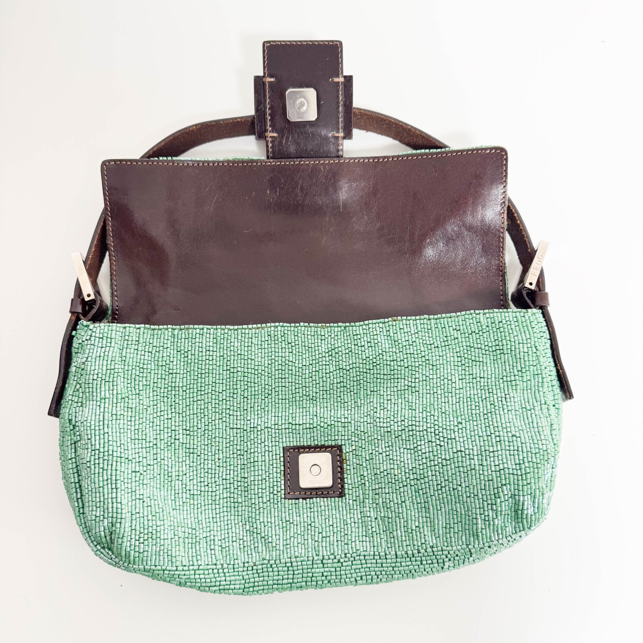 FENDI Baguette Green Beaded Shoulder Bag, in , Sold by HIVE PRELOVED - Shoulder Bags, ,