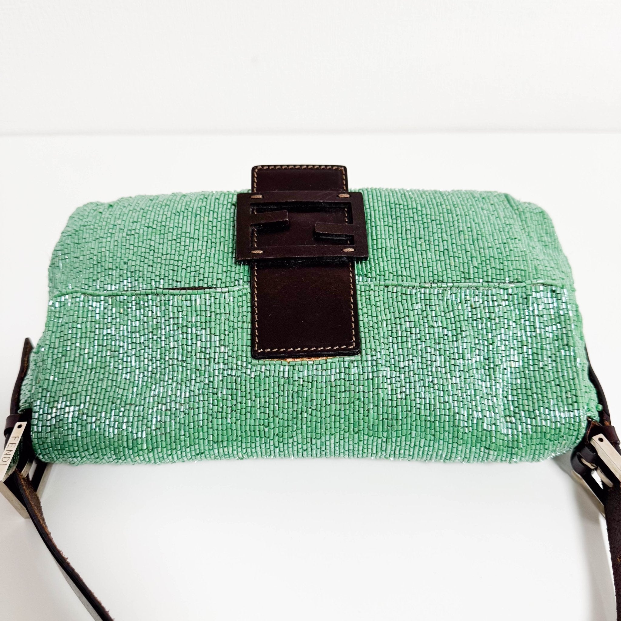 FENDI Baguette Green Beaded Shoulder Bag, in , Sold by HIVE PRELOVED - Shoulder Bags, ,
