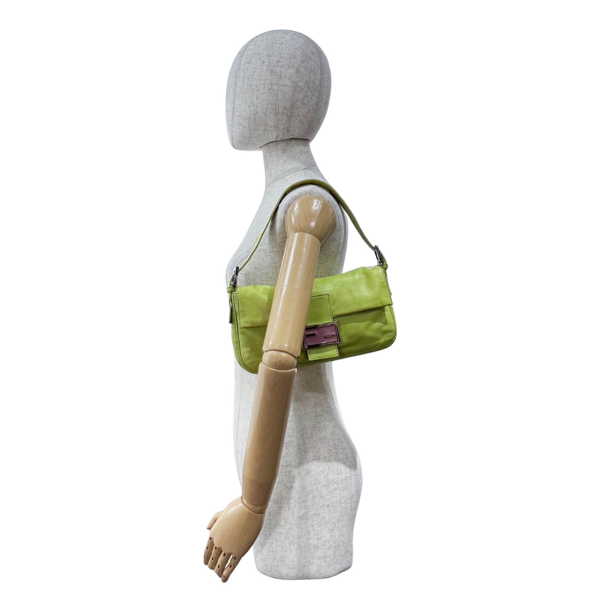 FENDI Baguette Green Nappa Leather Shoulder Bag, in , Sold by HIVE PRELOVED - Shoulder Bags, ,