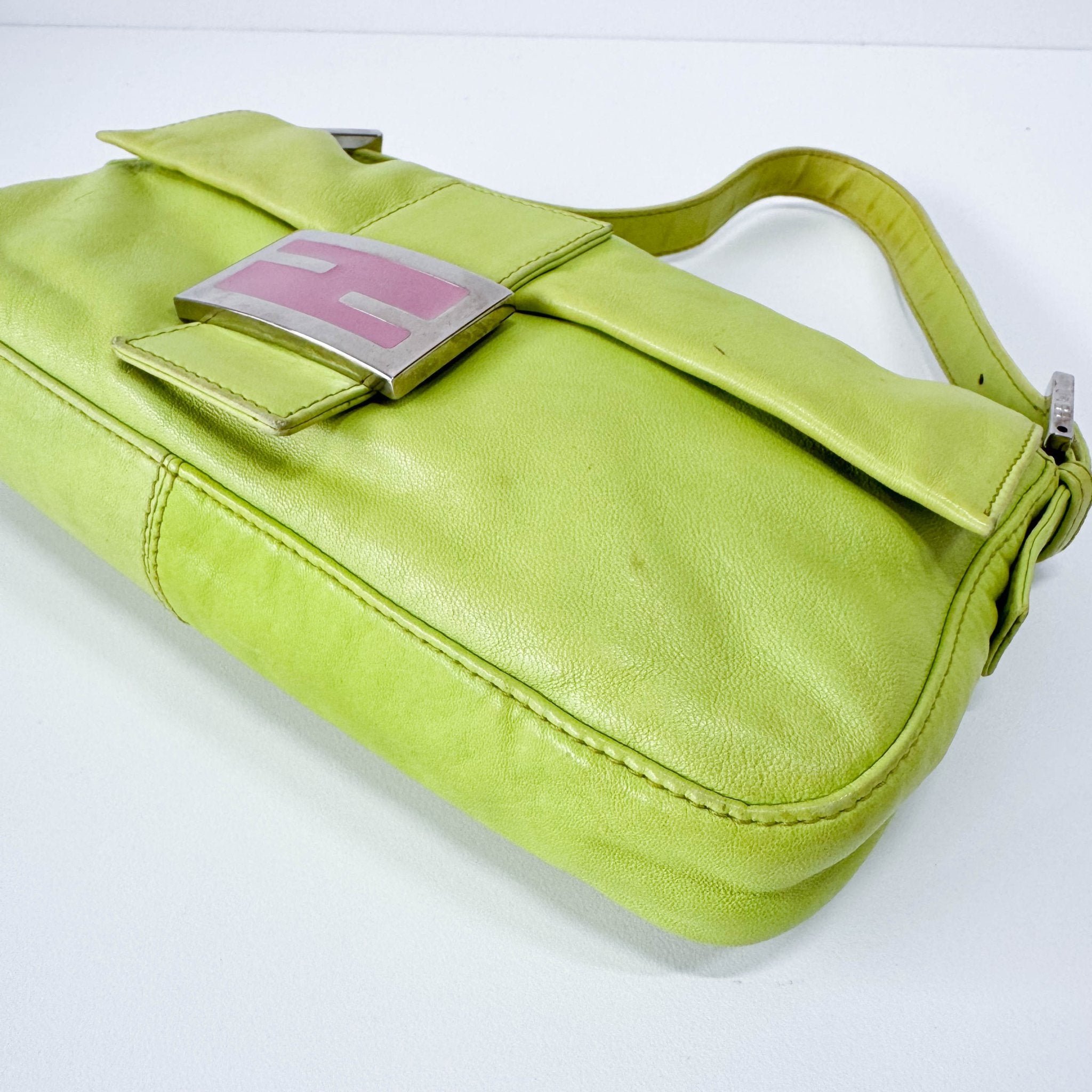 FENDI Baguette Green Nappa Leather Shoulder Bag, in , Sold by HIVE PRELOVED - Shoulder Bags, ,