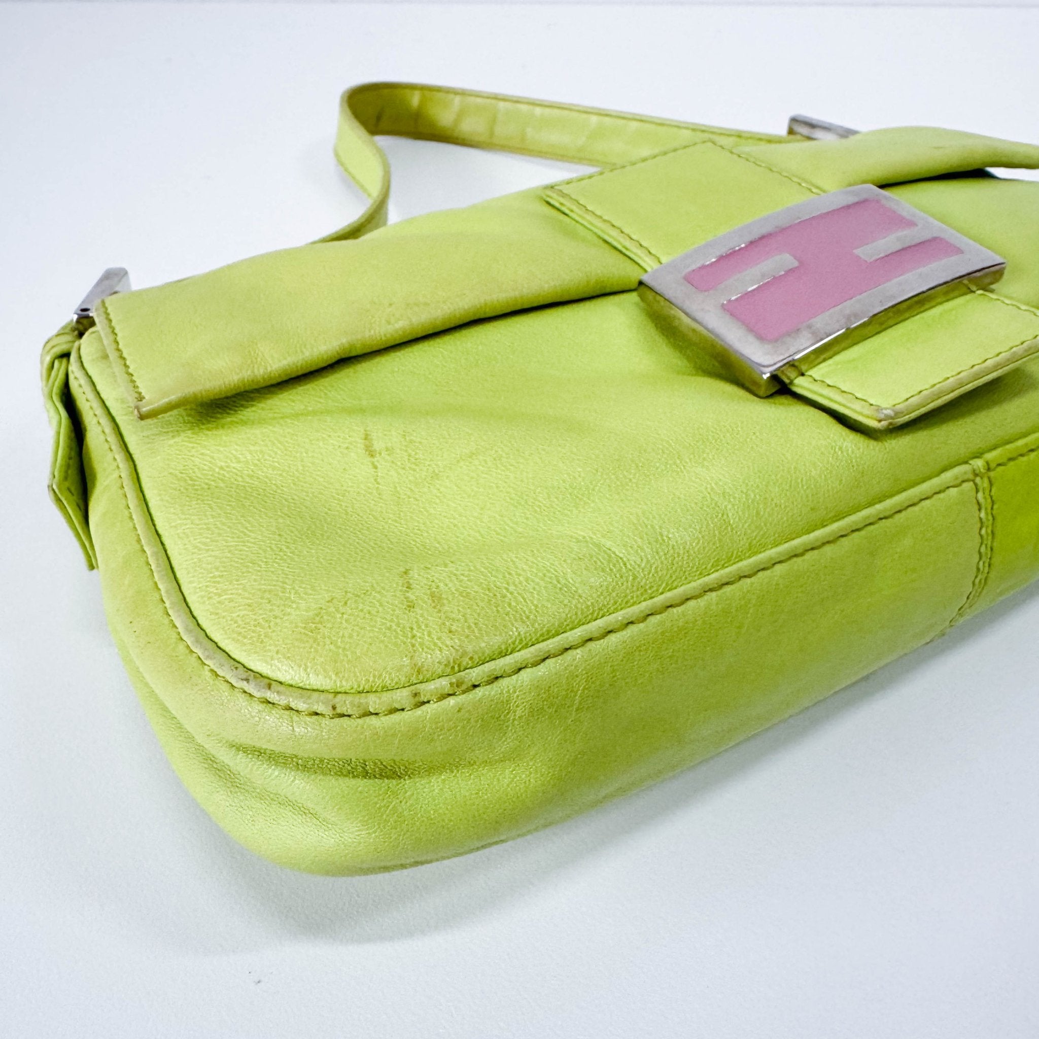 FENDI Baguette Green Nappa Leather Shoulder Bag, in , Sold by HIVE PRELOVED - Shoulder Bags, ,