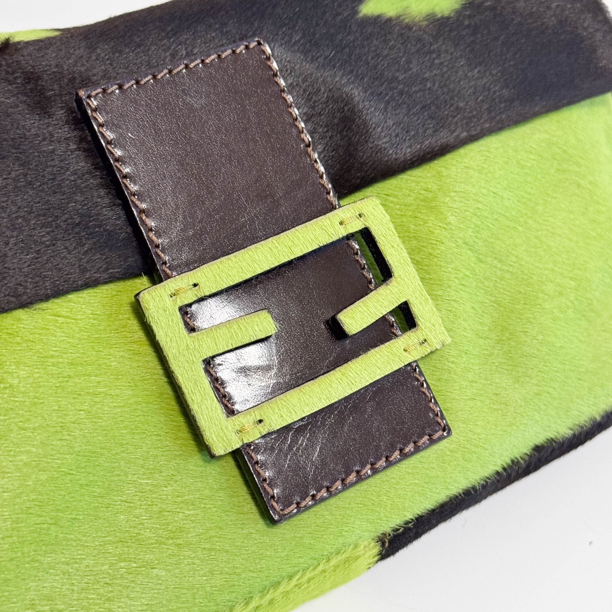 FENDI Baguette Green Pony Hair Shoulder Bag, in , Sold by HIVE PRELOVED - Shoulder Bags, ,