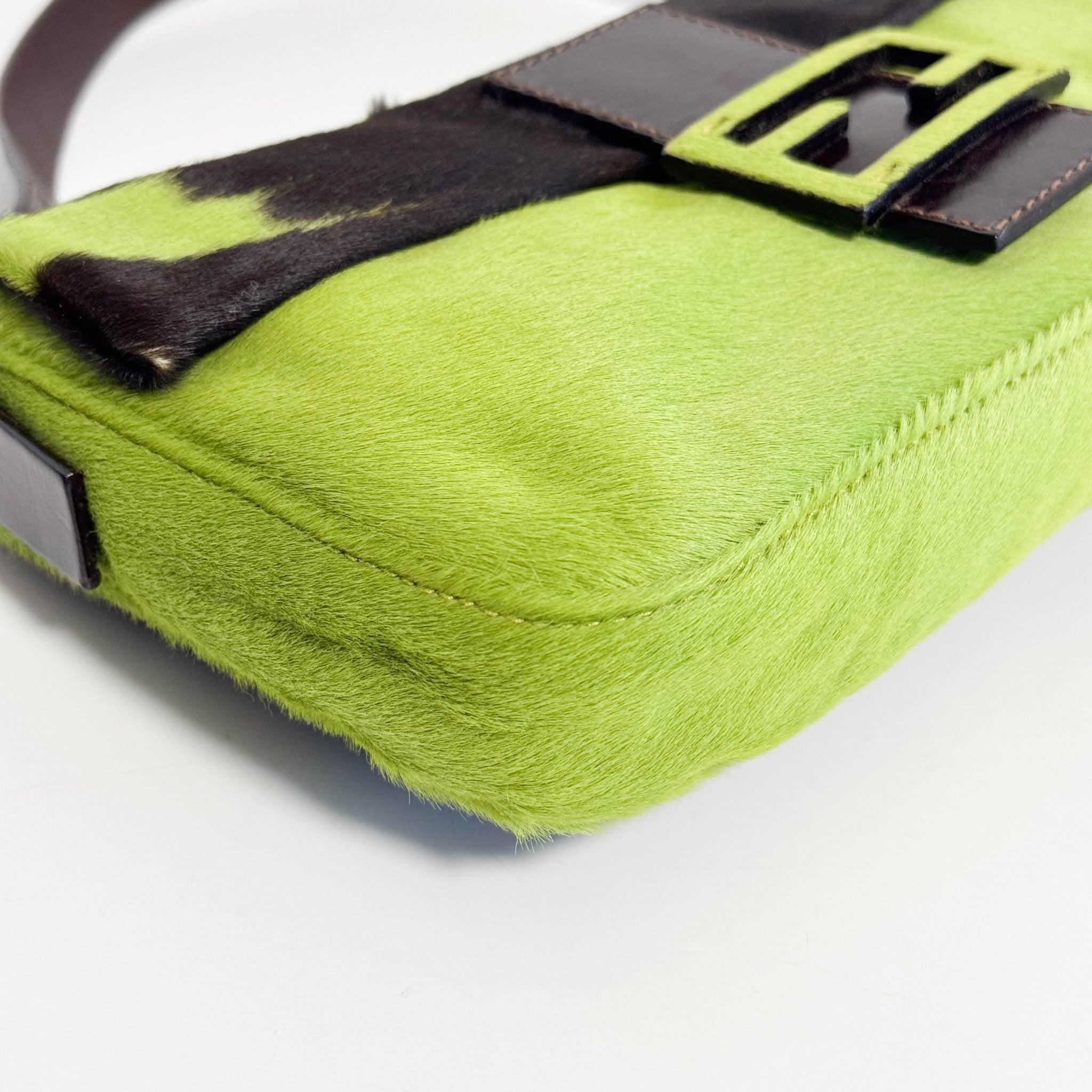 FENDI Baguette Green Pony Hair Shoulder Bag, in , Sold by HIVE PRELOVED - Shoulder Bags, ,