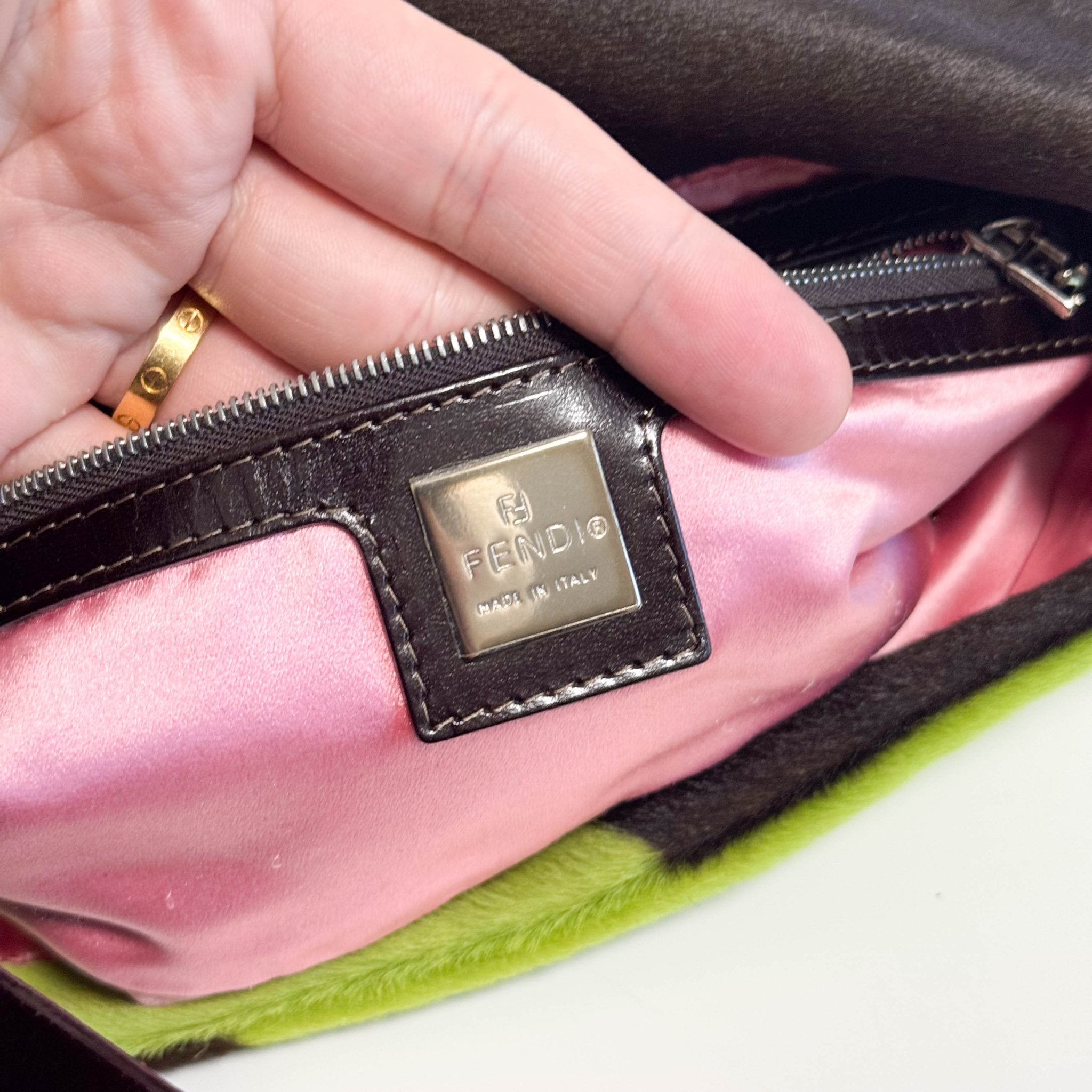 FENDI Baguette Green Pony Hair Shoulder Bag, in , Sold by HIVE PRELOVED - Shoulder Bags, ,