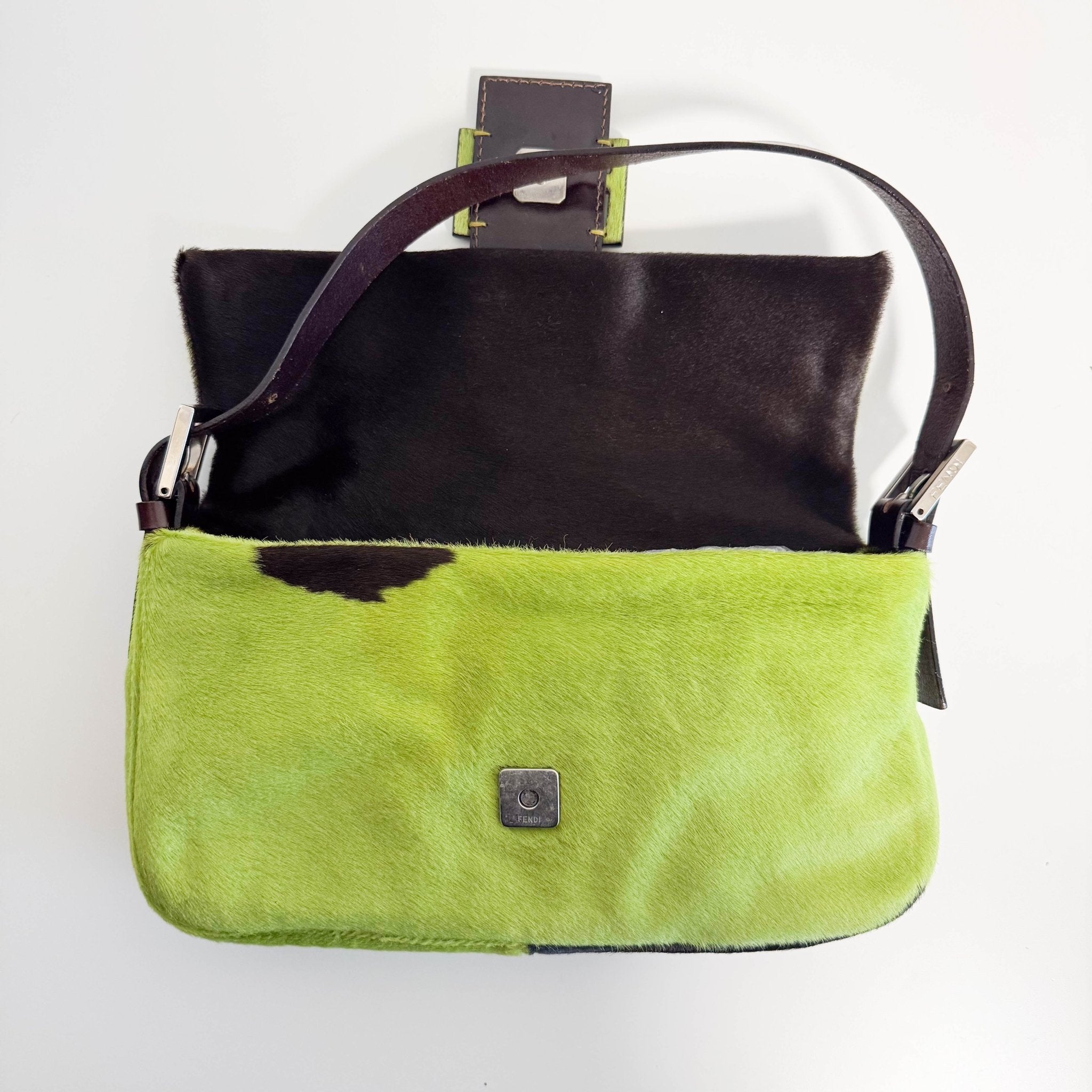 FENDI Baguette Green Pony Hair Shoulder Bag, in , Sold by HIVE PRELOVED - Shoulder Bags, ,