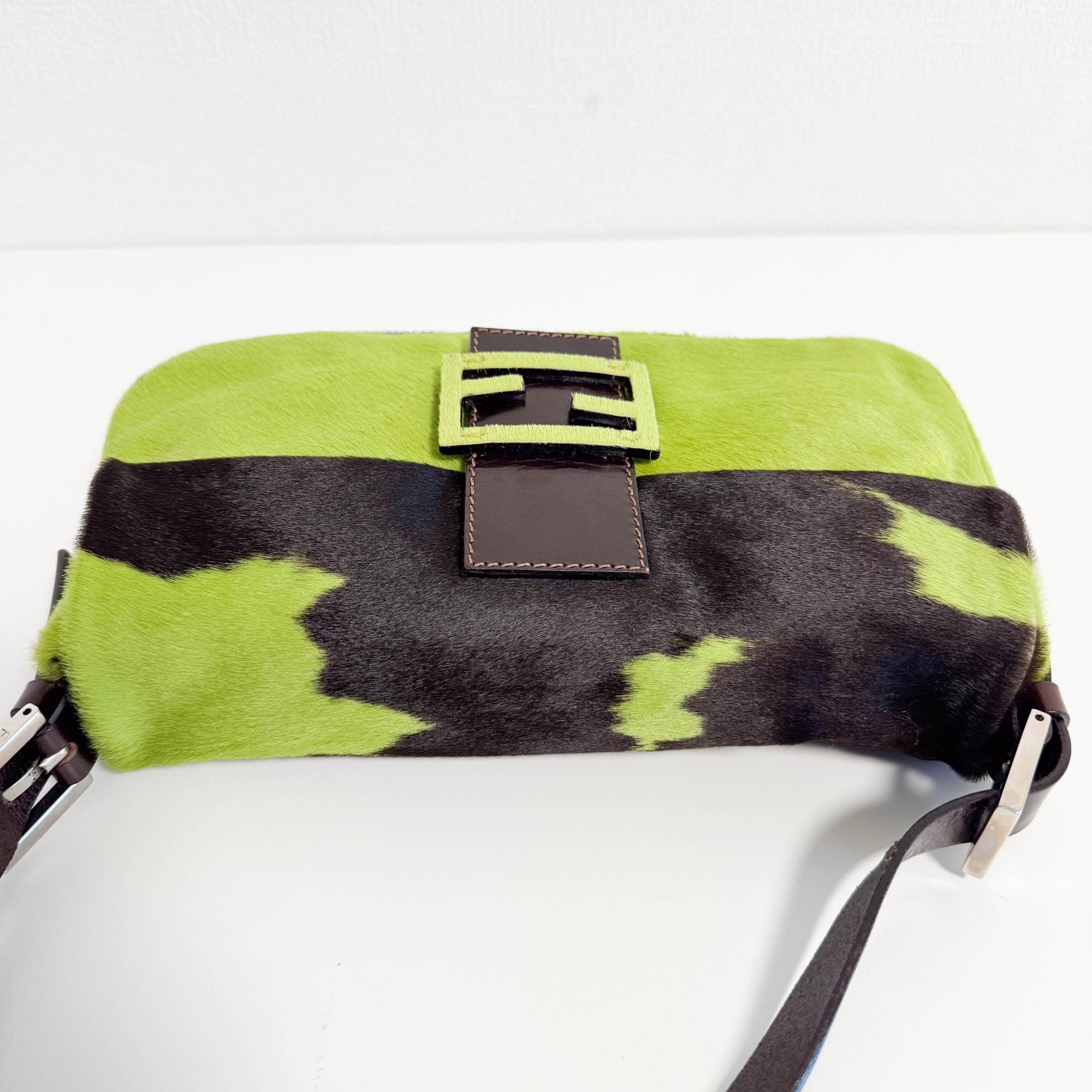 FENDI Baguette Green Pony Hair Shoulder Bag, in , Sold by HIVE PRELOVED - Shoulder Bags, ,