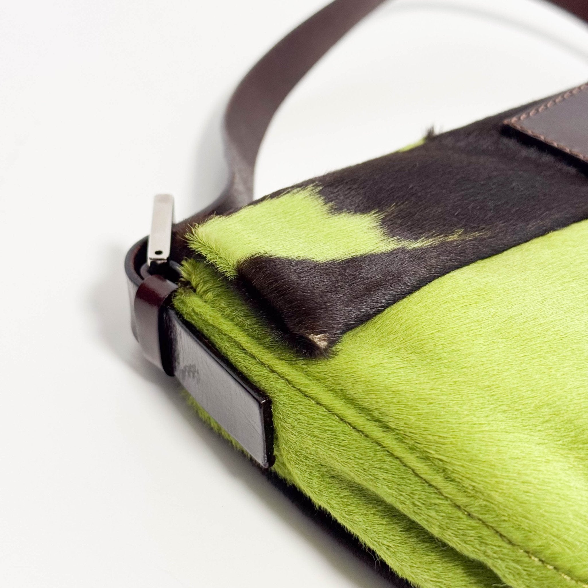 FENDI Baguette Green Pony Hair Shoulder Bag, in , Sold by HIVE PRELOVED - Shoulder Bags, ,