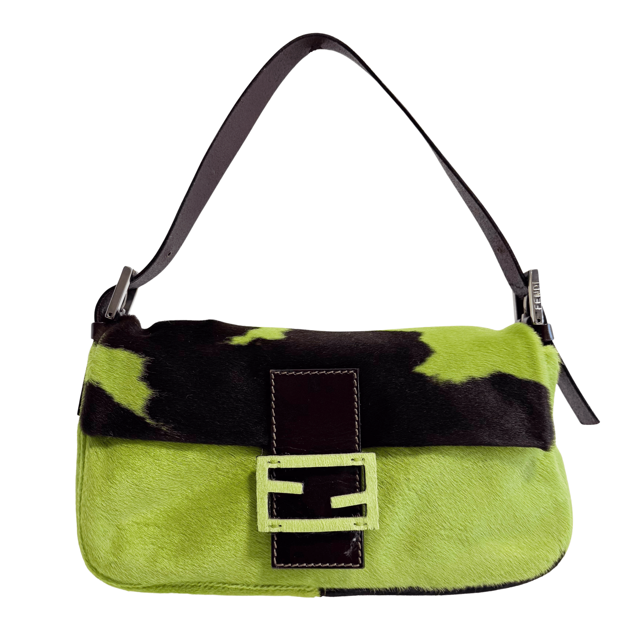 FENDI Baguette Green Pony Hair Shoulder Bag, in , Sold by HIVE PRELOVED - Shoulder Bags, ,