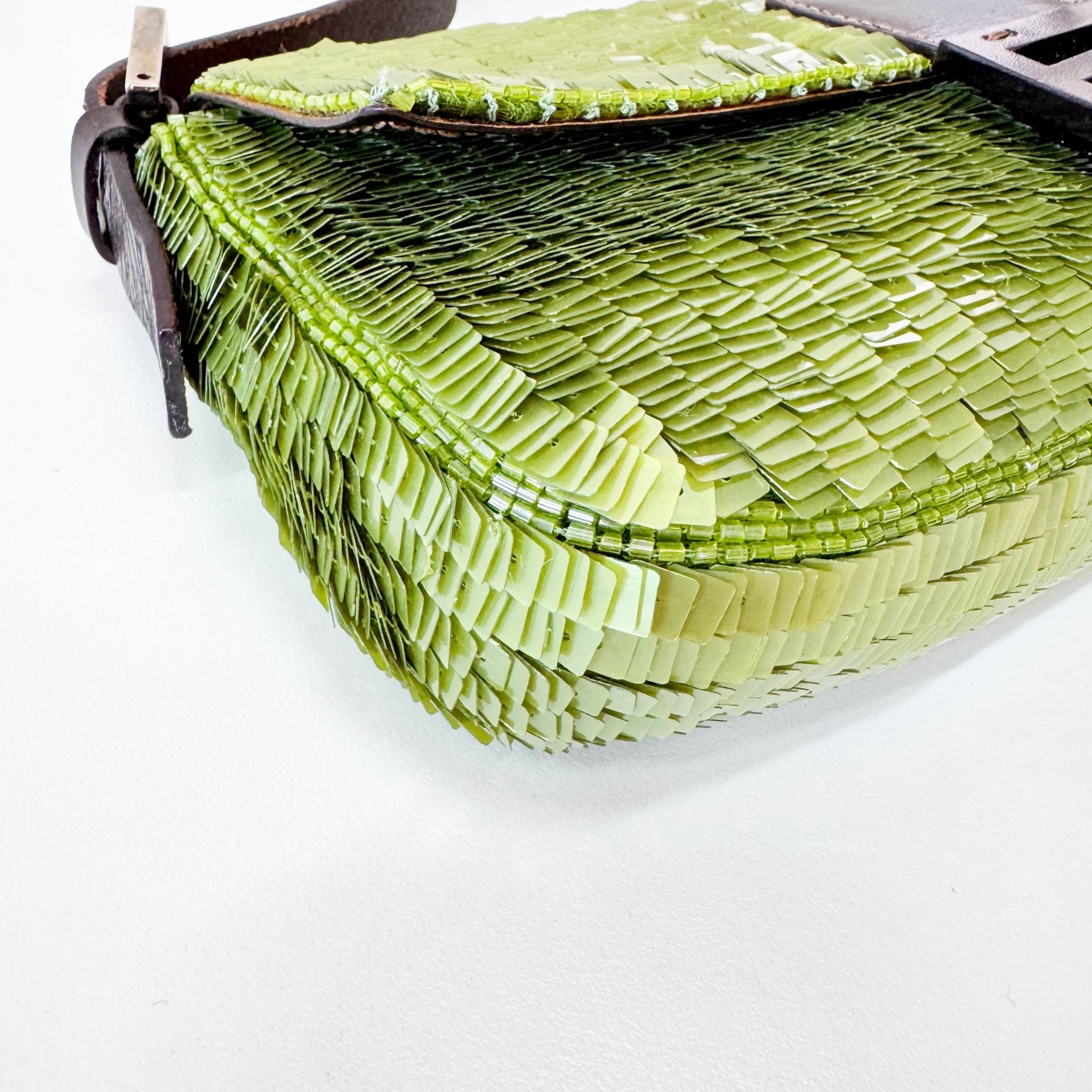 FENDI Baguette Green Sequin Shoulder Bag, in , Sold by HIVE PRELOVED - Shoulder Bags, ,