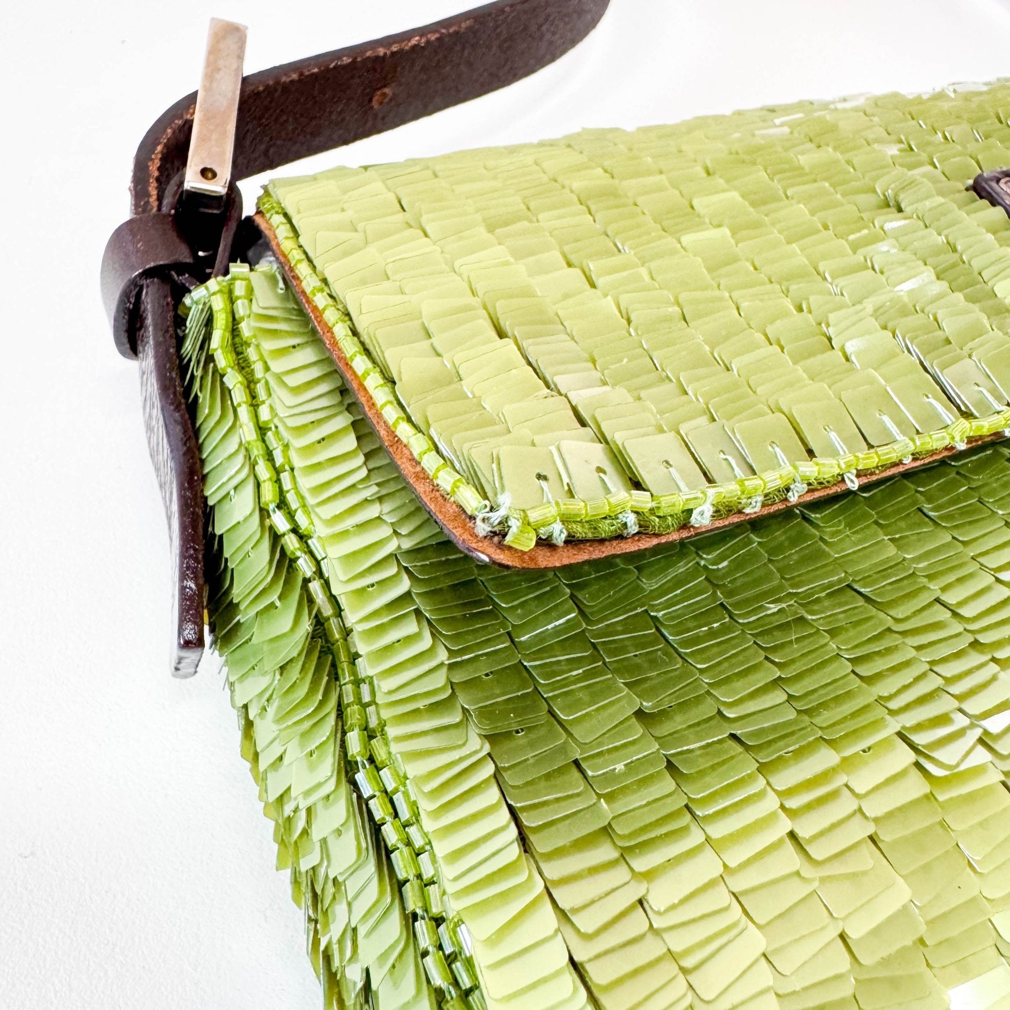 FENDI Baguette Green Sequin Shoulder Bag, in , Sold by HIVE PRELOVED - Shoulder Bags, ,