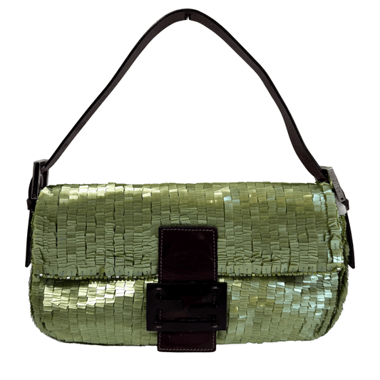 FENDI Baguette Green Sequin Shoulder Bag, in , Sold by HIVE PRELOVED - Shoulder Bags, ,