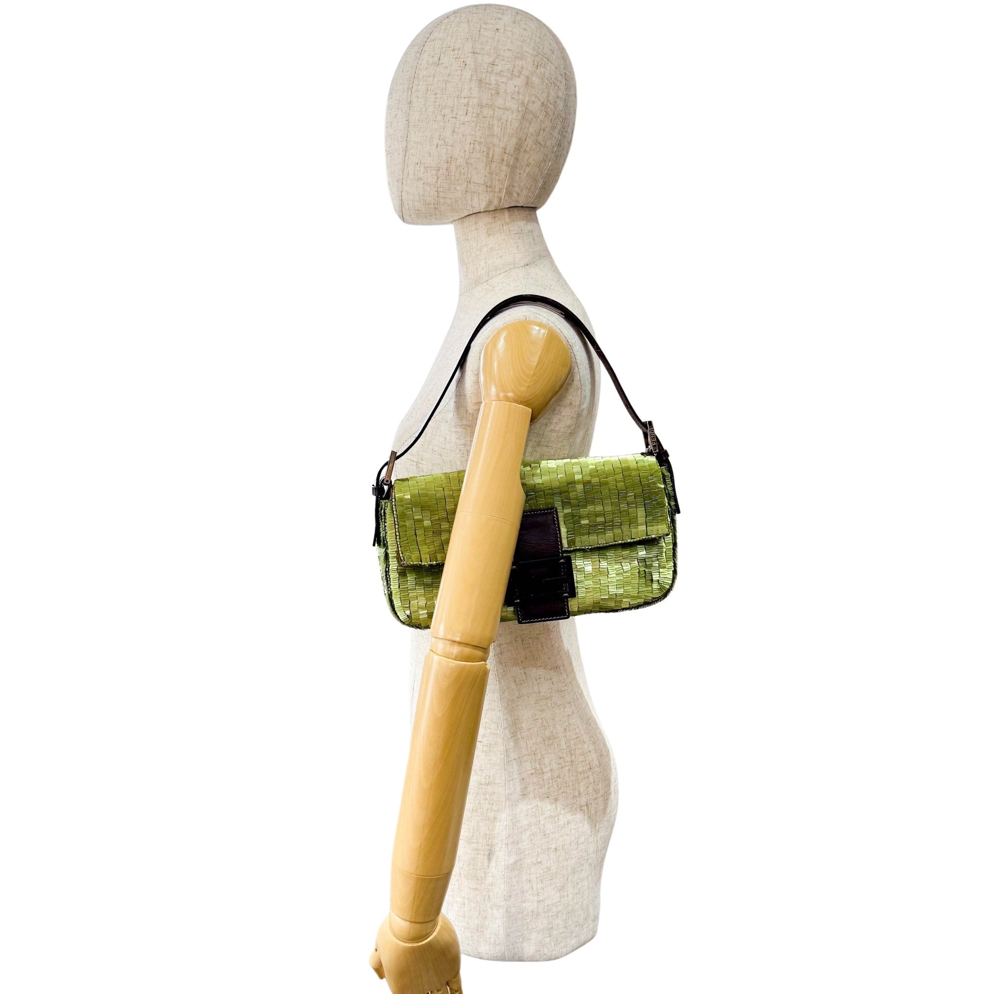 FENDI Baguette Green Sequin Shoulder Bag, in , Sold by HIVE PRELOVED - Shoulder Bags, ,