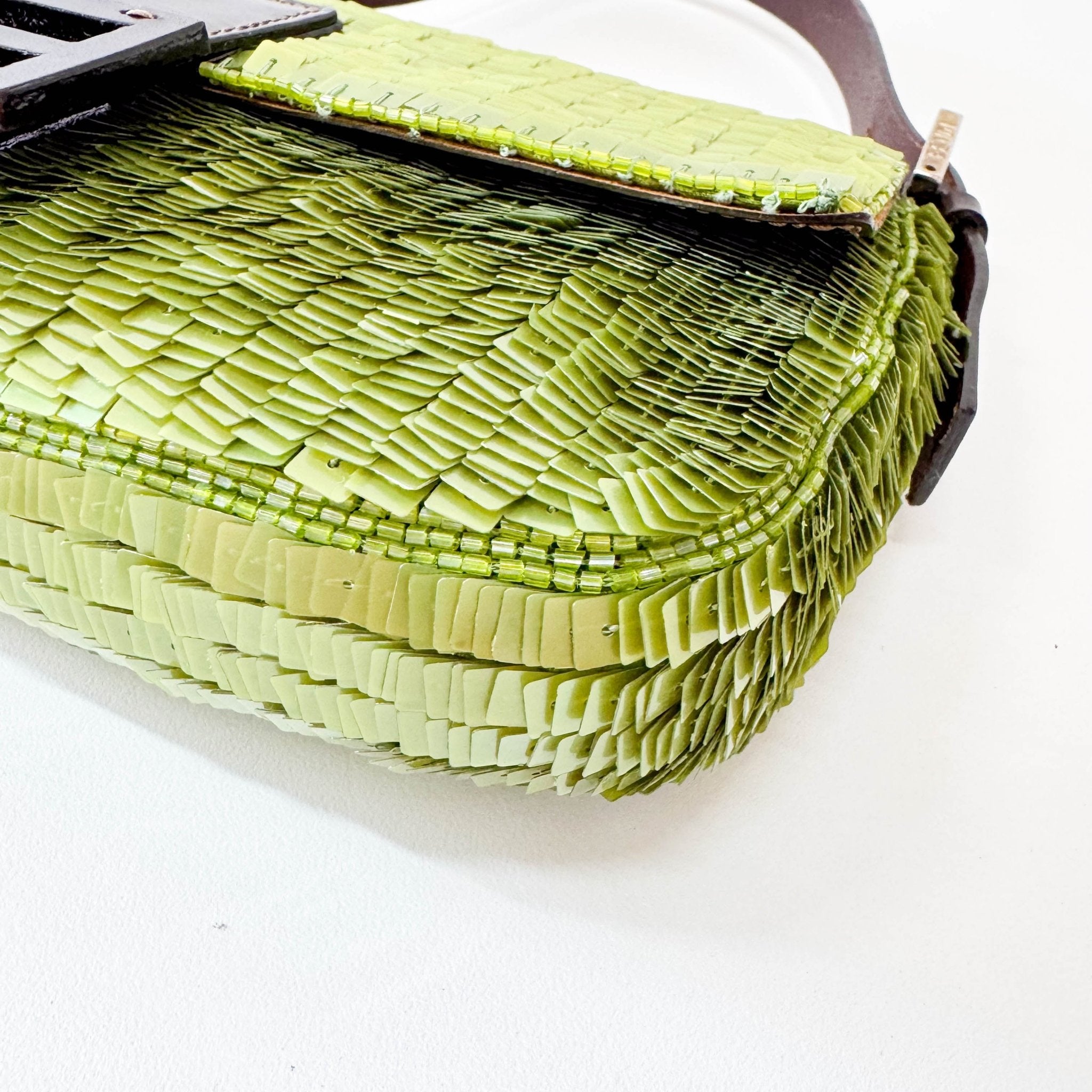 FENDI Baguette Green Sequin Shoulder Bag, in , Sold by HIVE PRELOVED - Shoulder Bags, ,