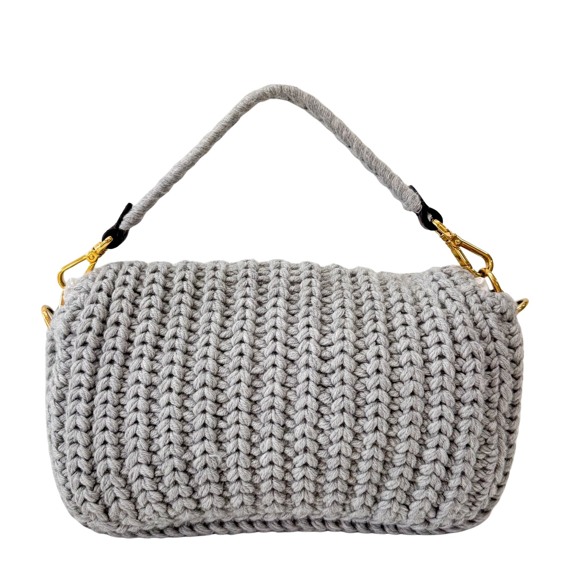 FENDI Baguette Grey Braided Wool with Zucca Interior Lining Shoulder Bag, in , Sold by HIVE PRELOVED - Shoulder Bags, ,